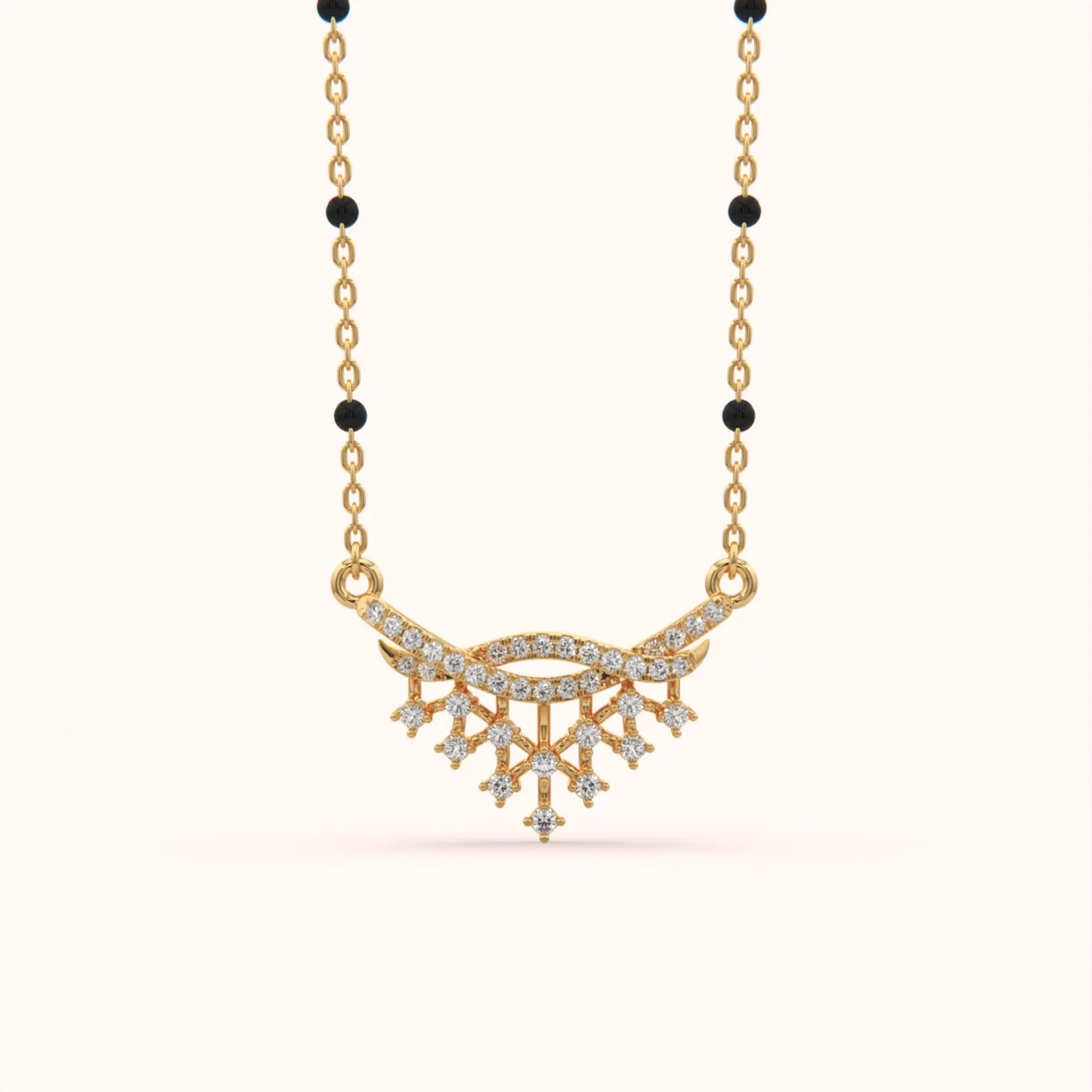 Ethereal Snowflake Silver Mangalsutra