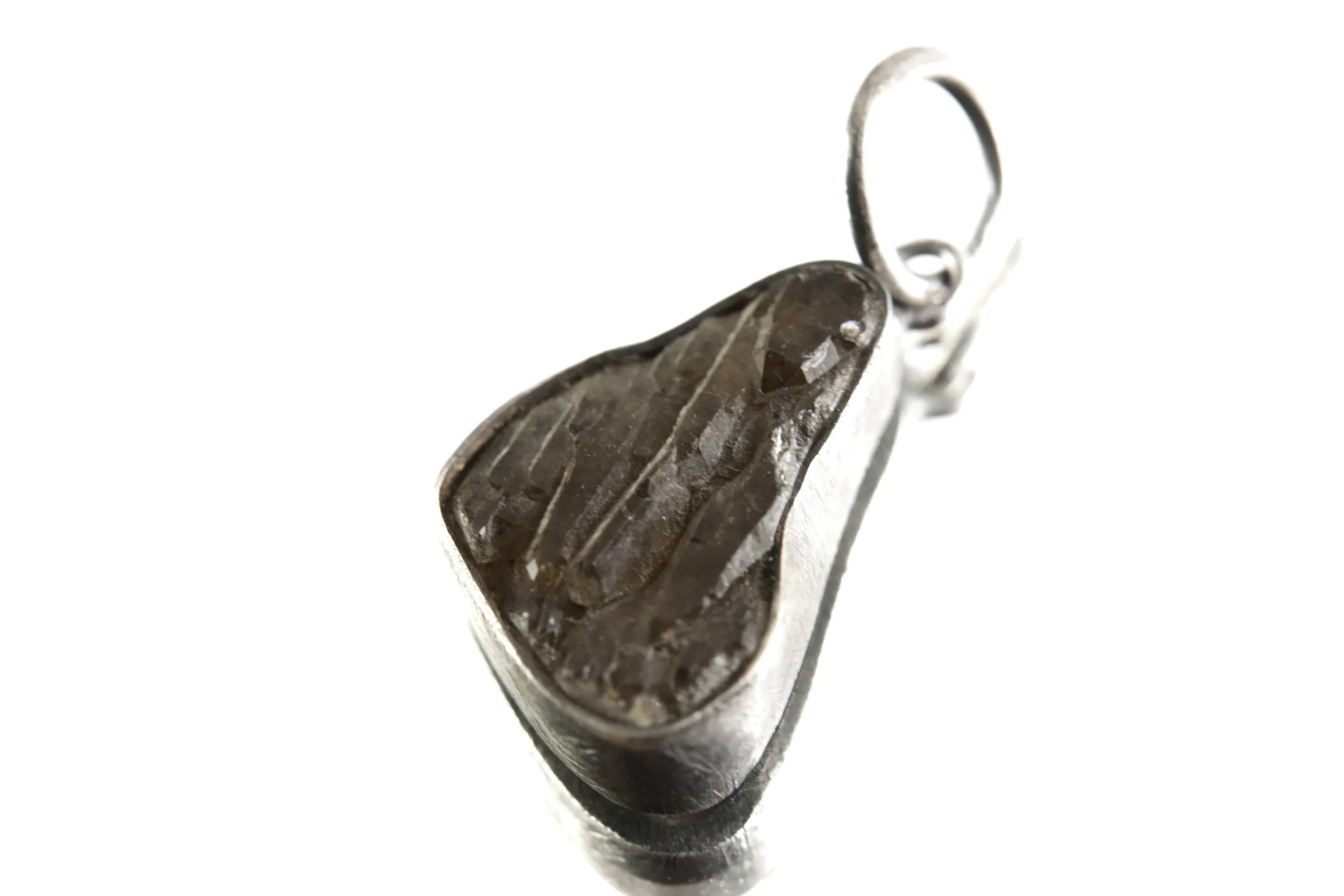 Ethereal Torrington Citrine Pendant - Sterling Silver - Oxidized - Brush Texture- NO/11