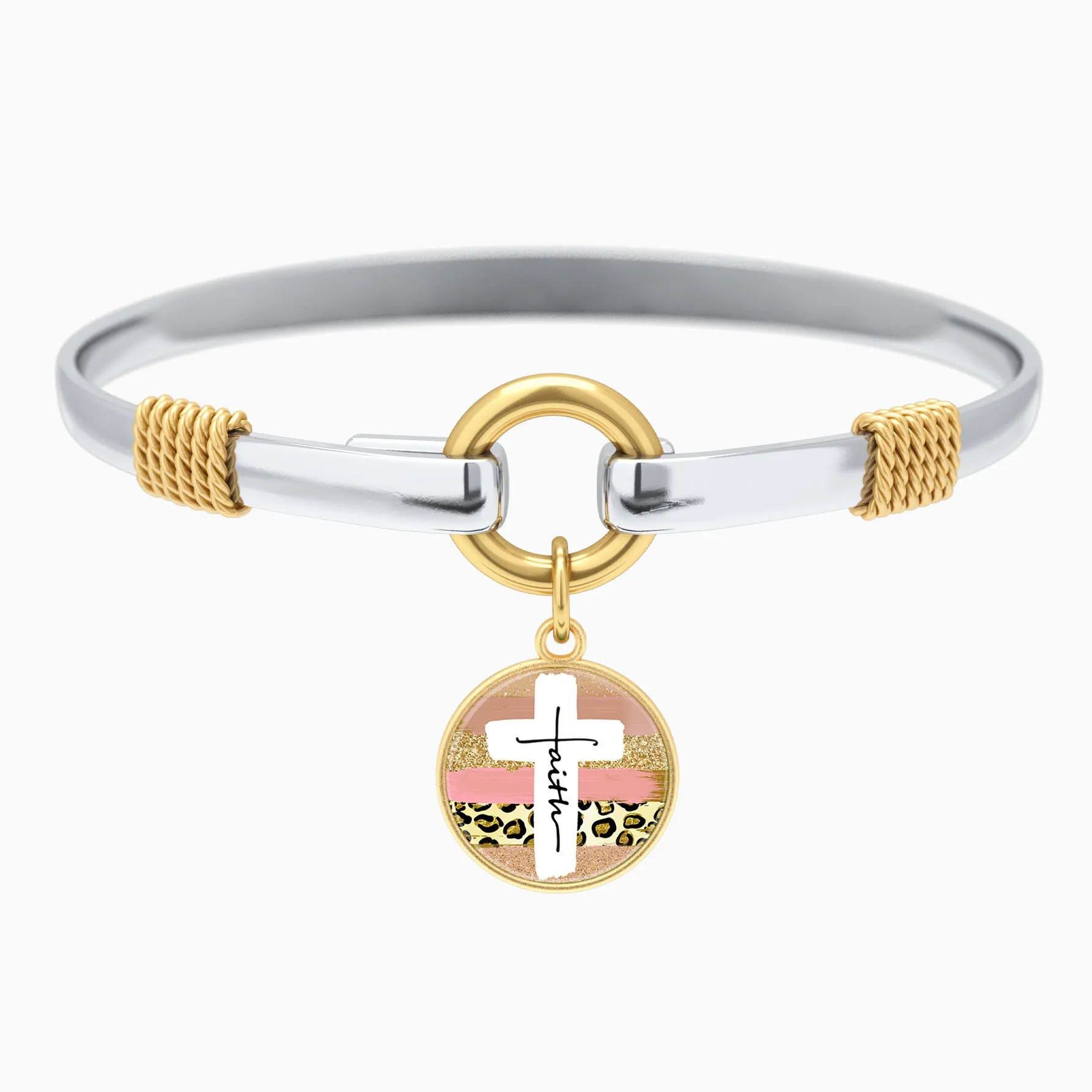 Faith Cross Paint Swipe - Two-Tone Bracelet