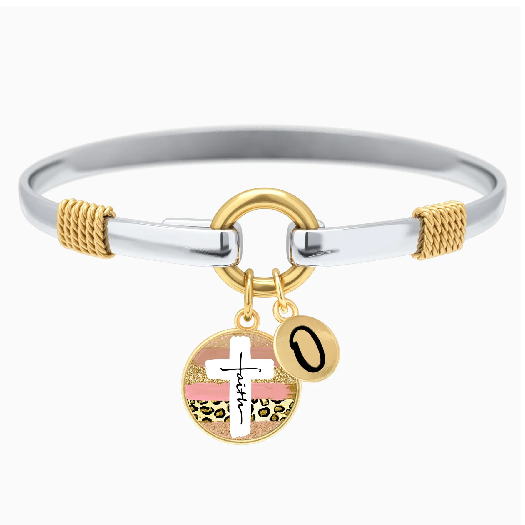 Faith Cross Paint Swipe - Two-Tone Bracelet