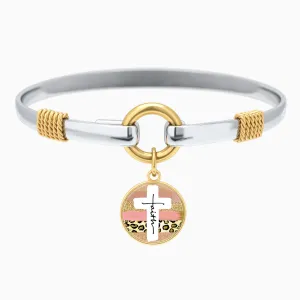 Faith Cross Paint Swipe - Two-Tone Bracelet
