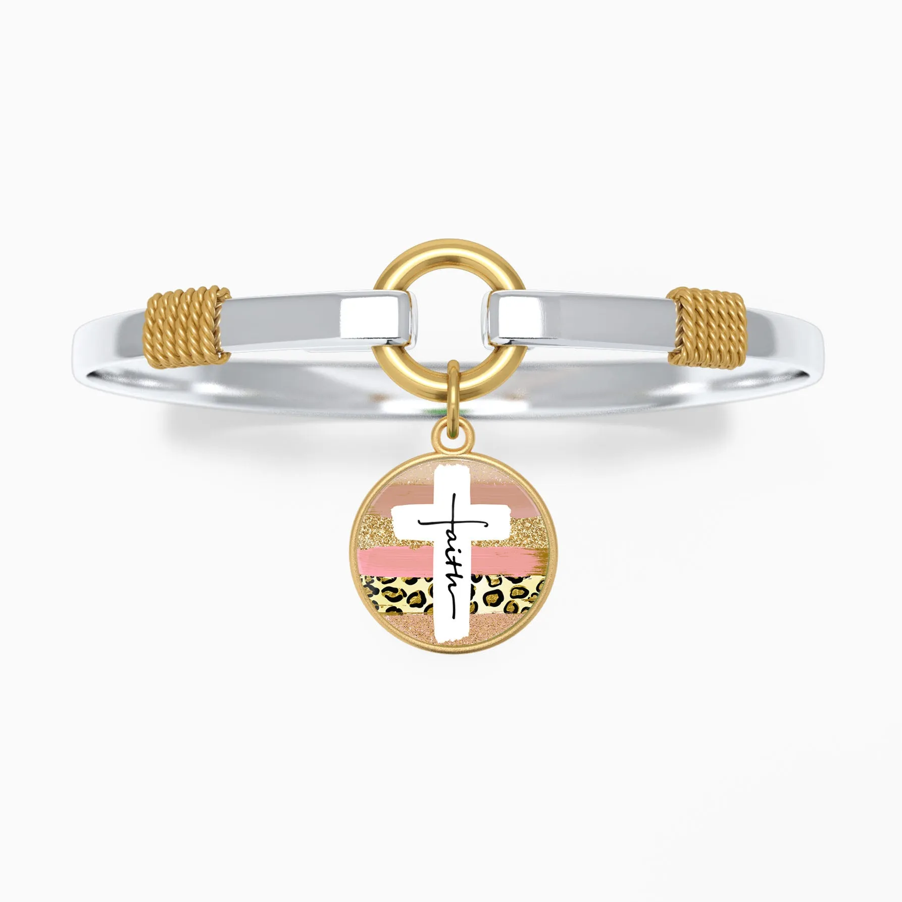 Faith Cross Paint Swipe - Two-Tone Bracelet