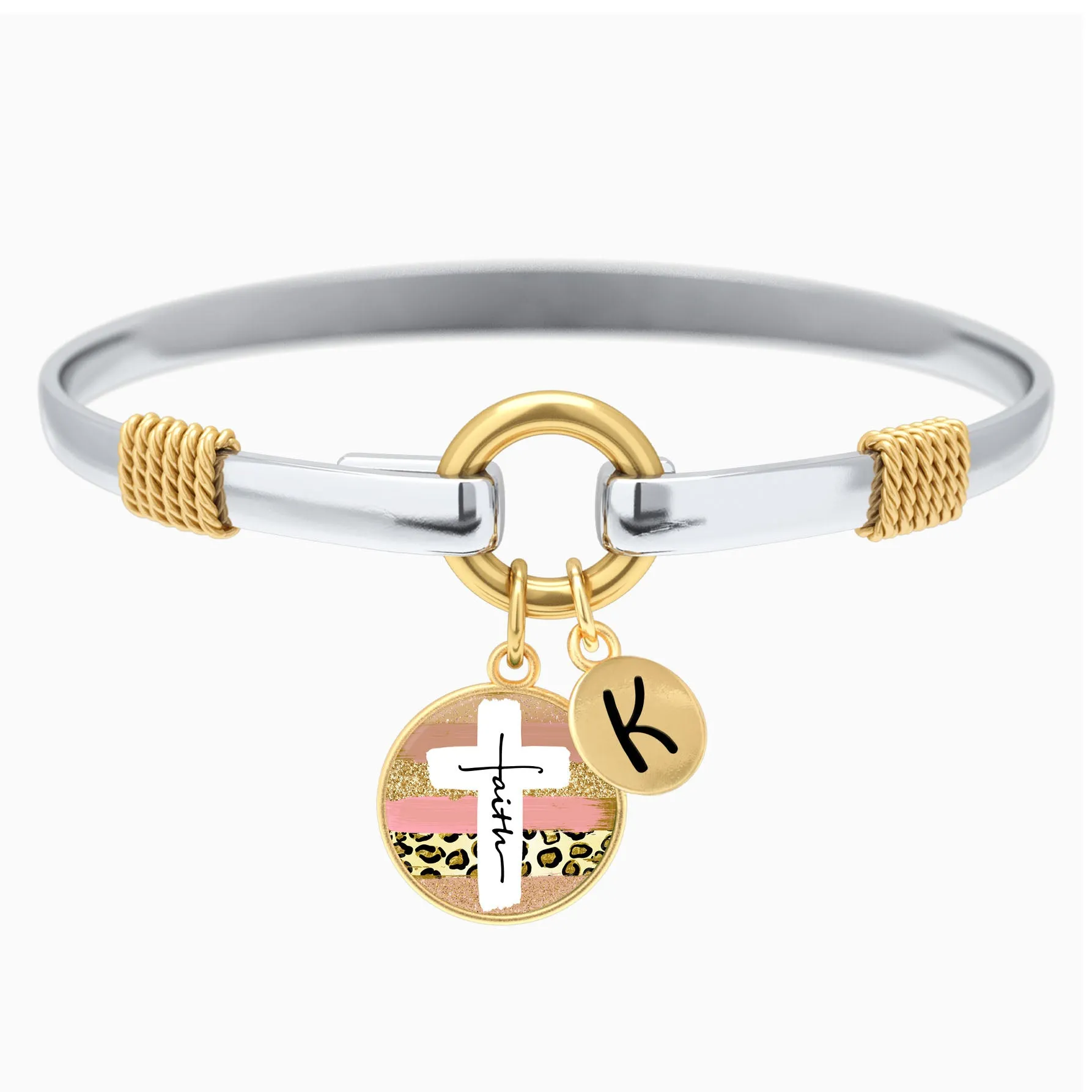 Faith Cross Paint Swipe - Two-Tone Bracelet