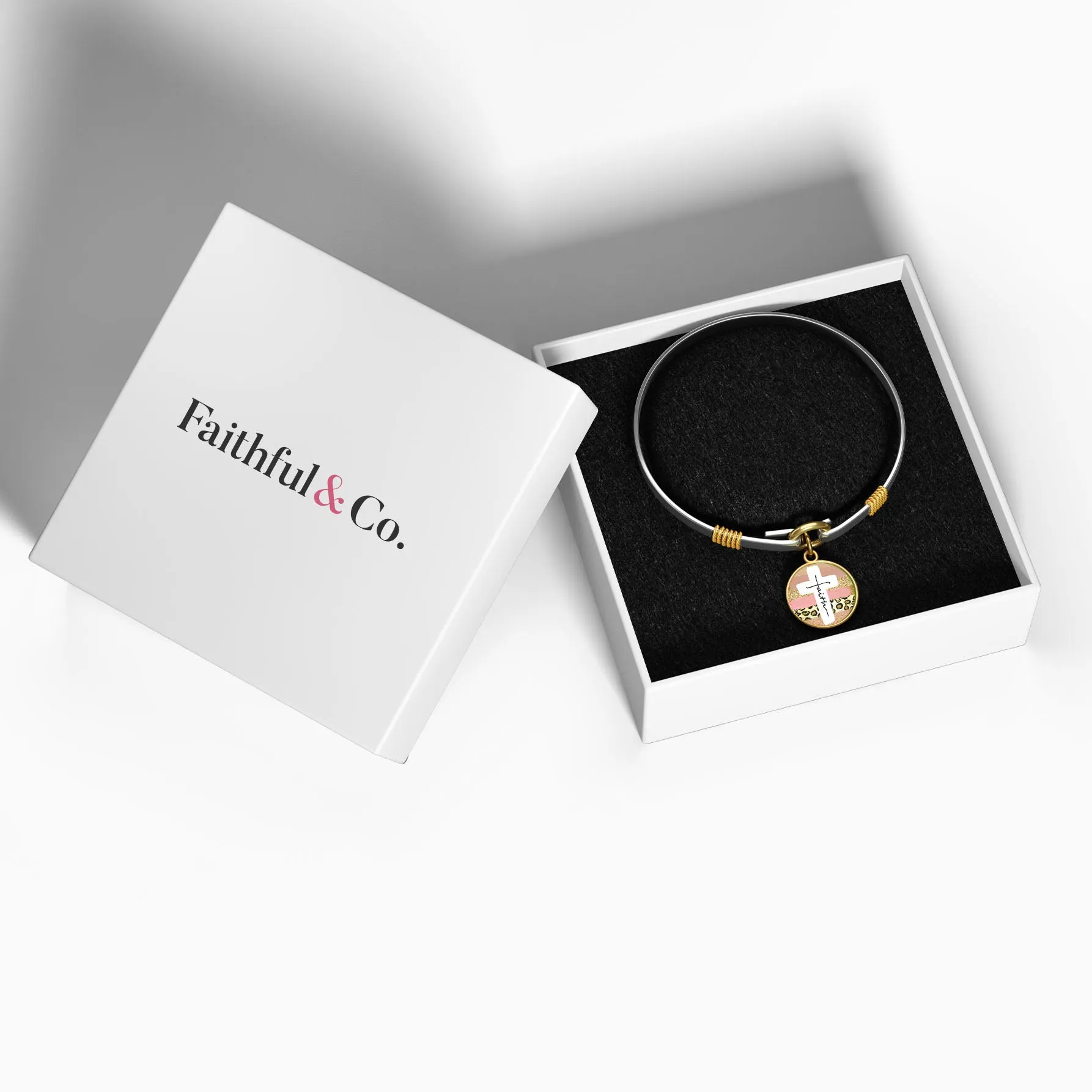 Faith Cross Paint Swipe - Two-Tone Bracelet