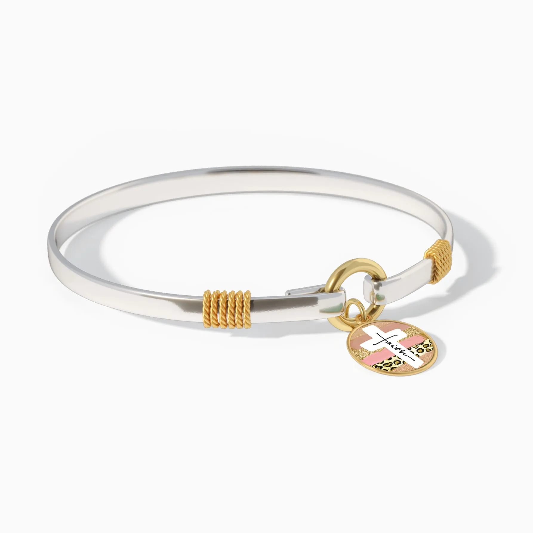 Faith Cross Paint Swipe - Two-Tone Bracelet