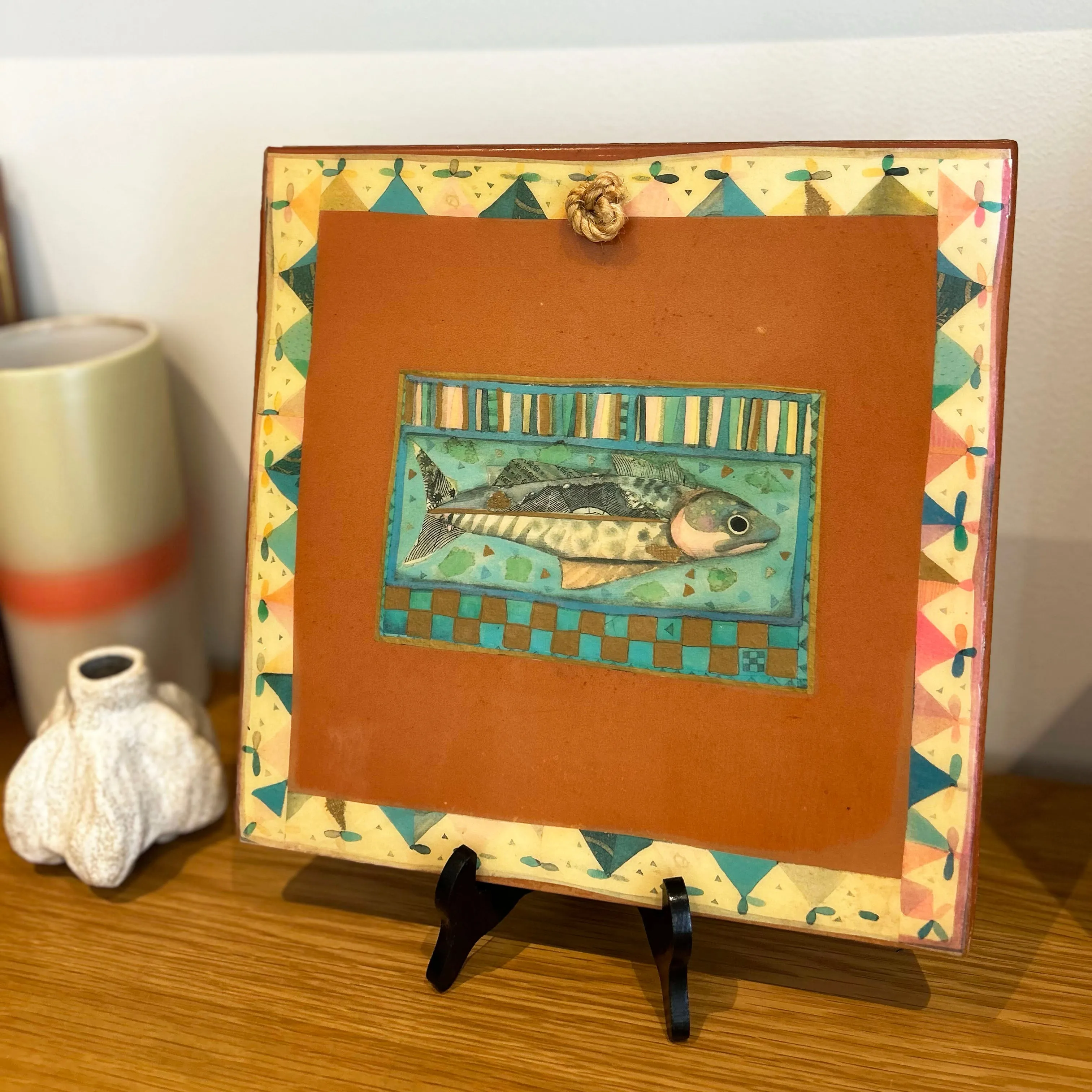 Fish Hand Painted Terracotta Tile