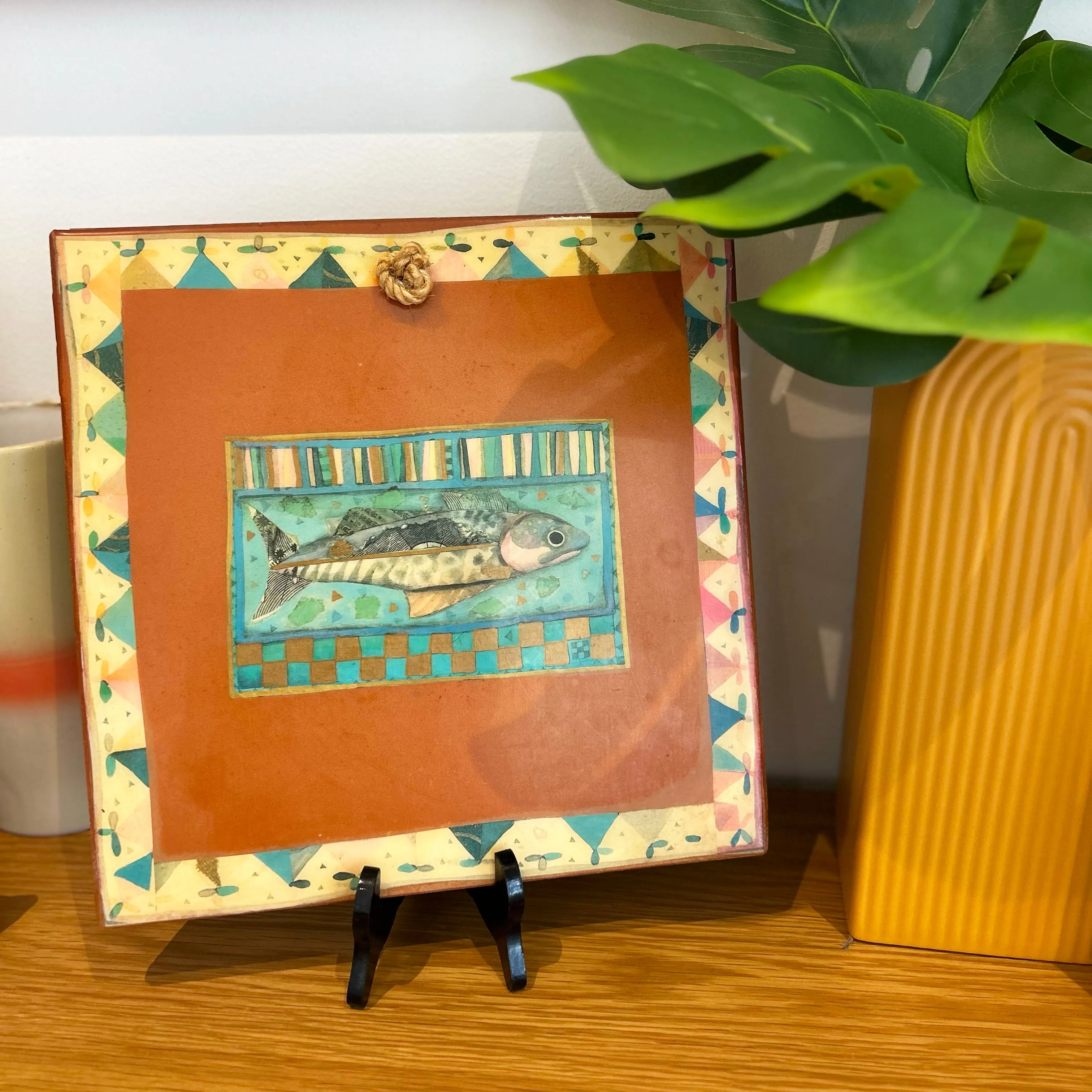 Fish Hand Painted Terracotta Tile