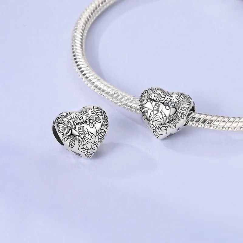 Floral Heart Charm