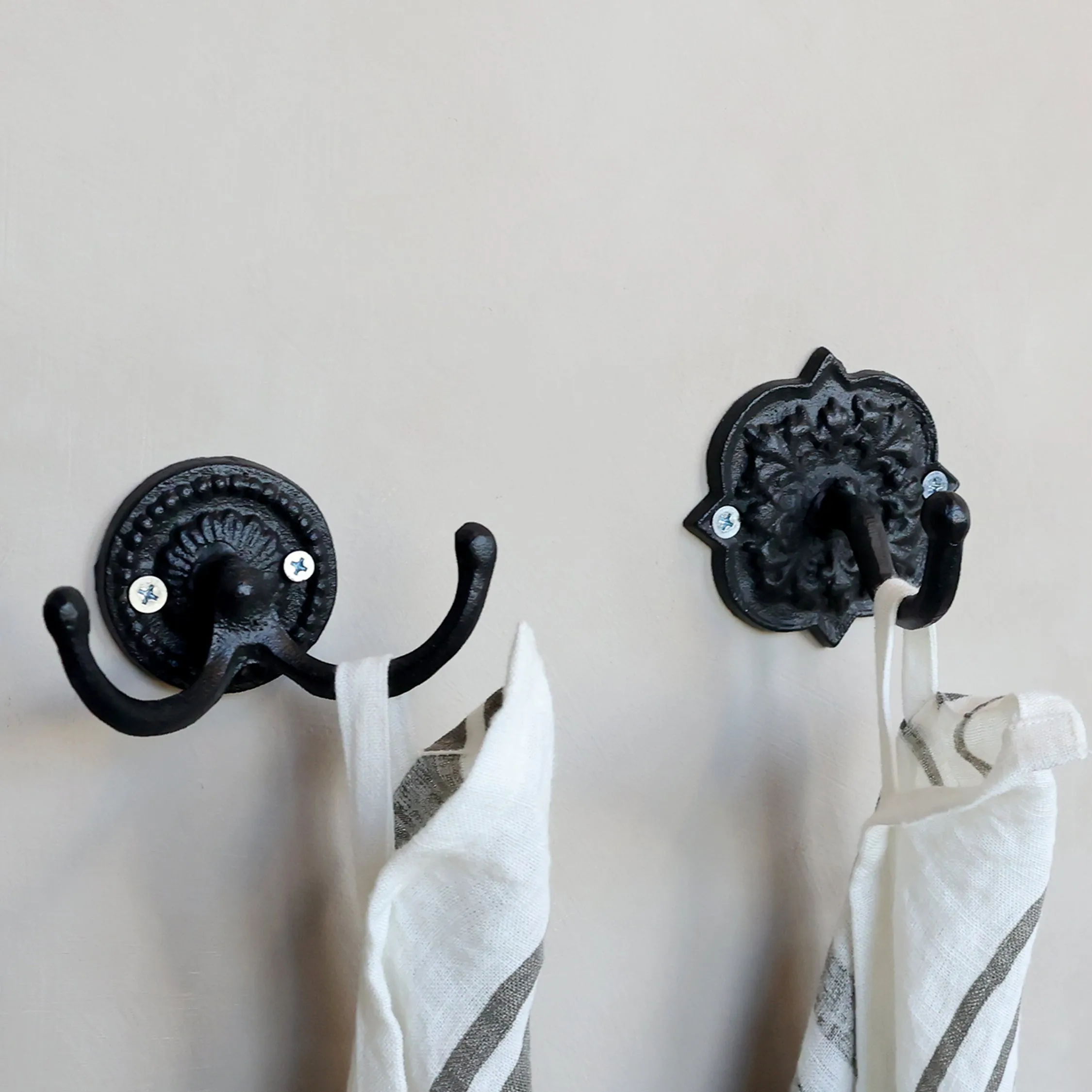 French Wall Hooks - Black or Cream
