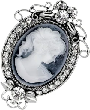 GALPADA Enamel Pin Enamel Pin Cameo Brooch Pin Vintage Victorian Brooches Crystal Rhinestone Metal Brooch Maiden Pin Cameo Jewelry for Women Lady Womens Fashion Scarves Womens Fashion Scarves