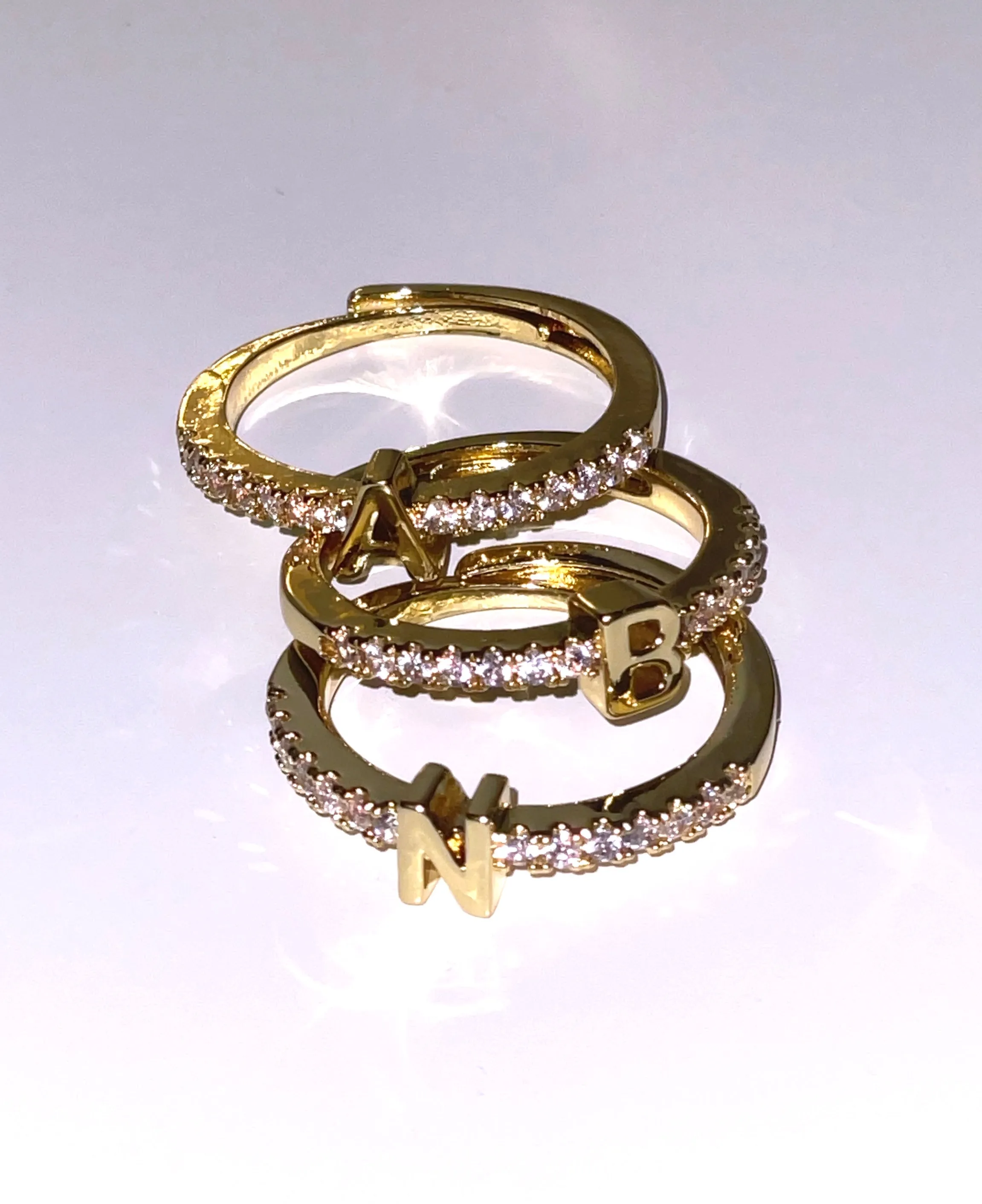 GIFT SET: INITIAL STACKING TRIO RINGS