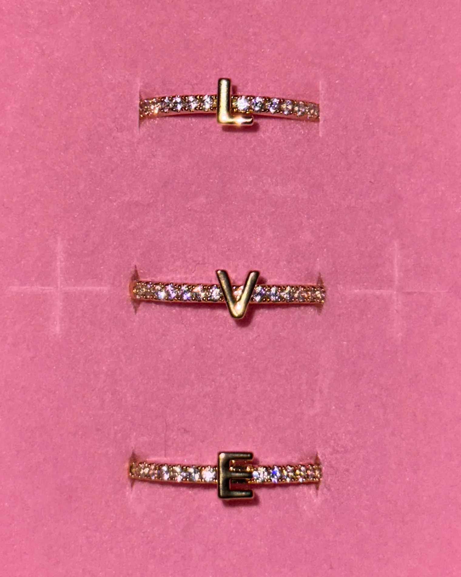 GIFT SET: INITIAL STACKING TRIO RINGS