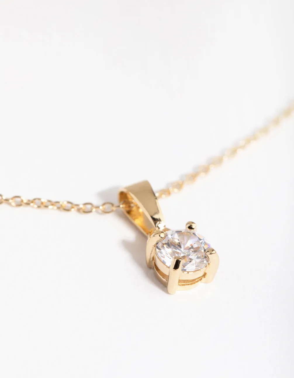 Gold Cubic Zirconia 0.5ct Bale Necklace