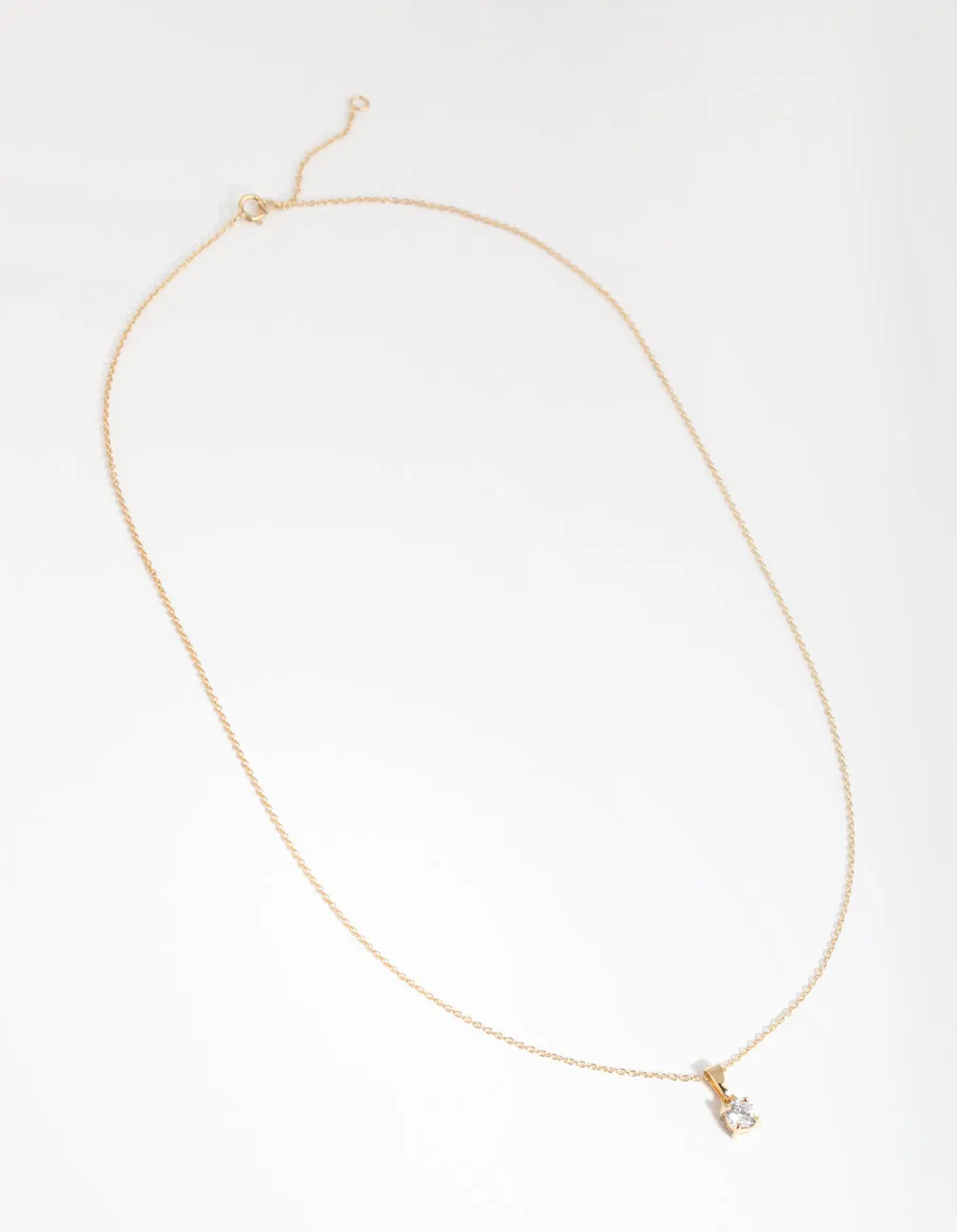 Gold Cubic Zirconia 0.5ct Bale Necklace