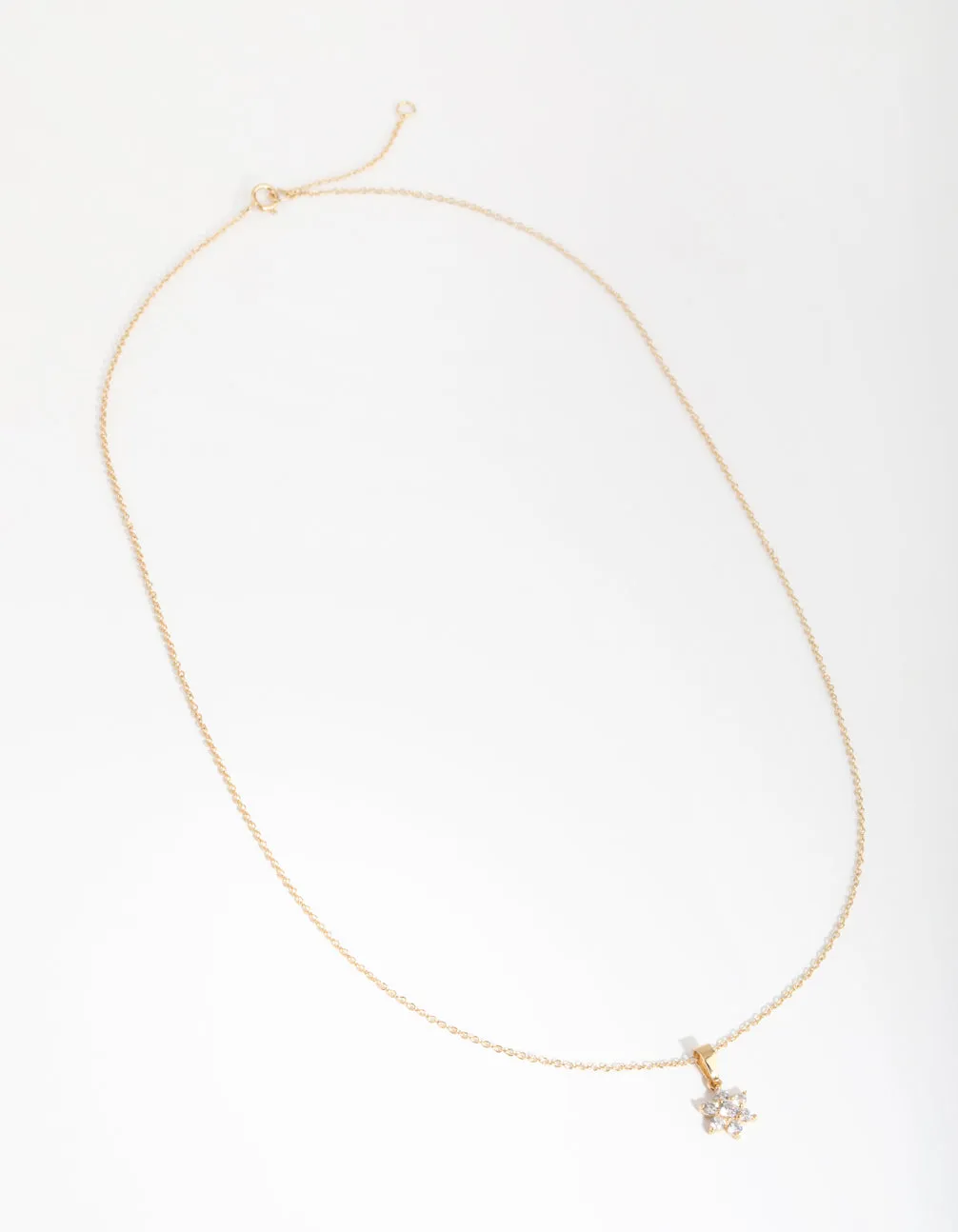 Gold Cubic Zirconia Flower Necklace