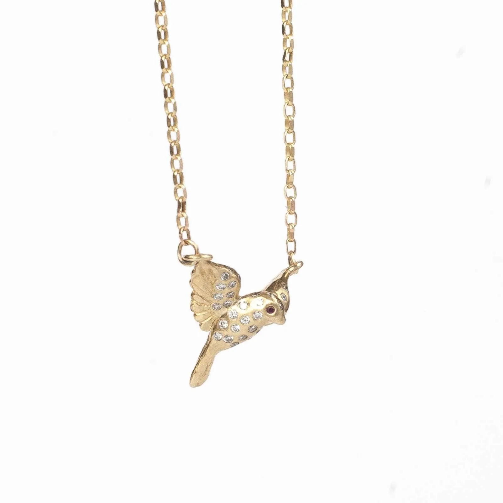 Gold Dove Necklace With Diamonds