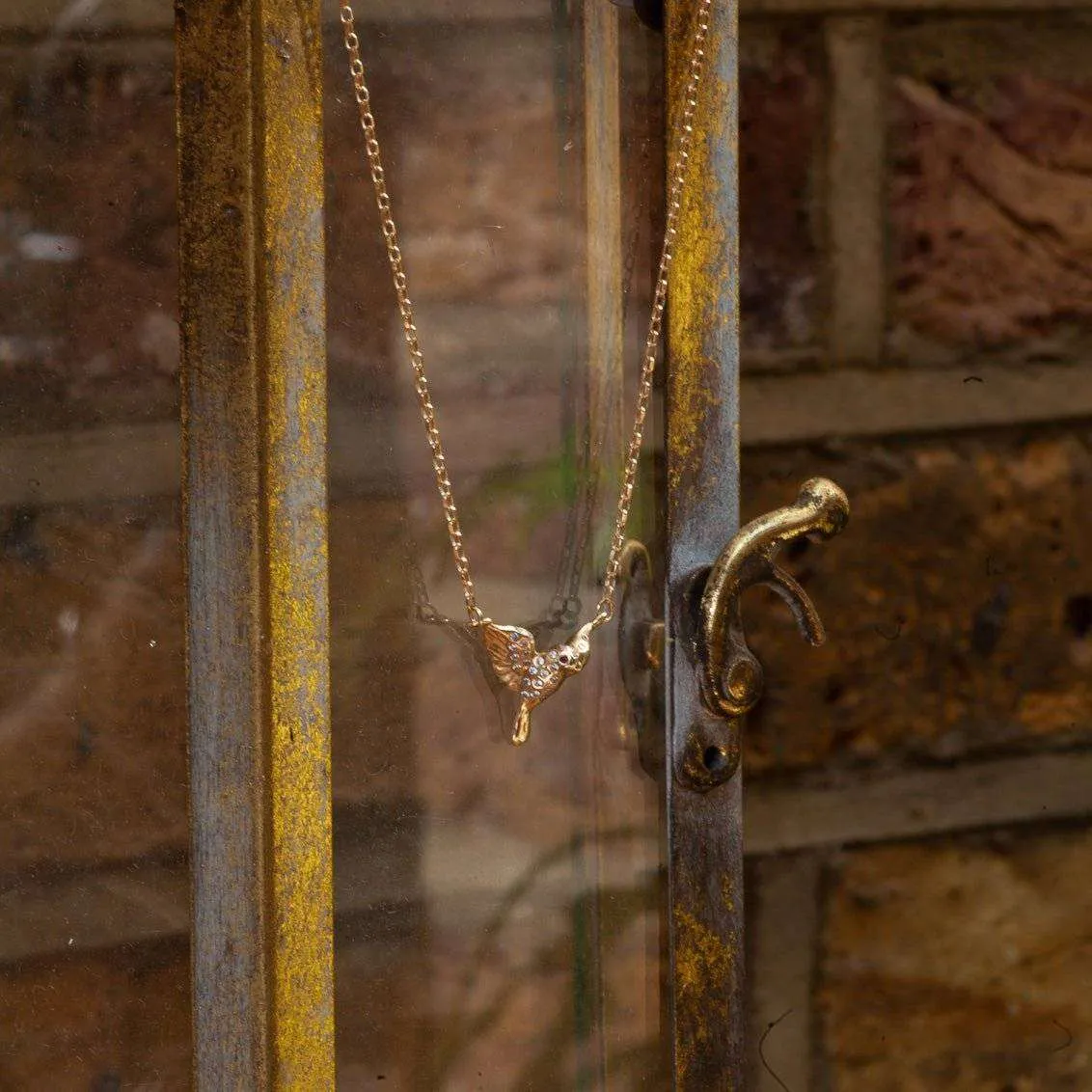 Gold Dove Necklace With Diamonds