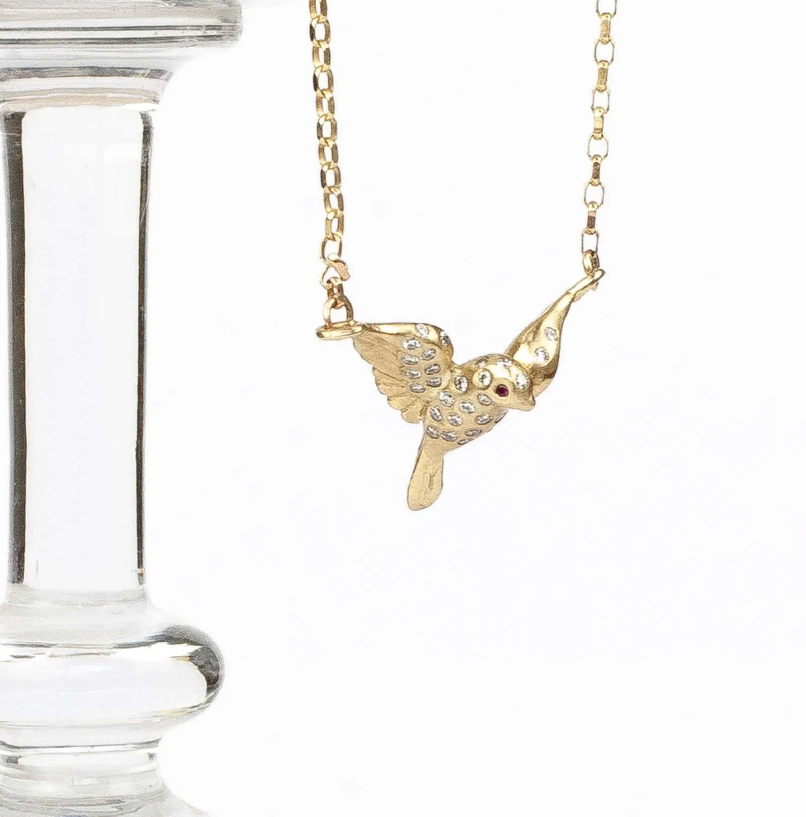 Gold Dove Necklace With Diamonds