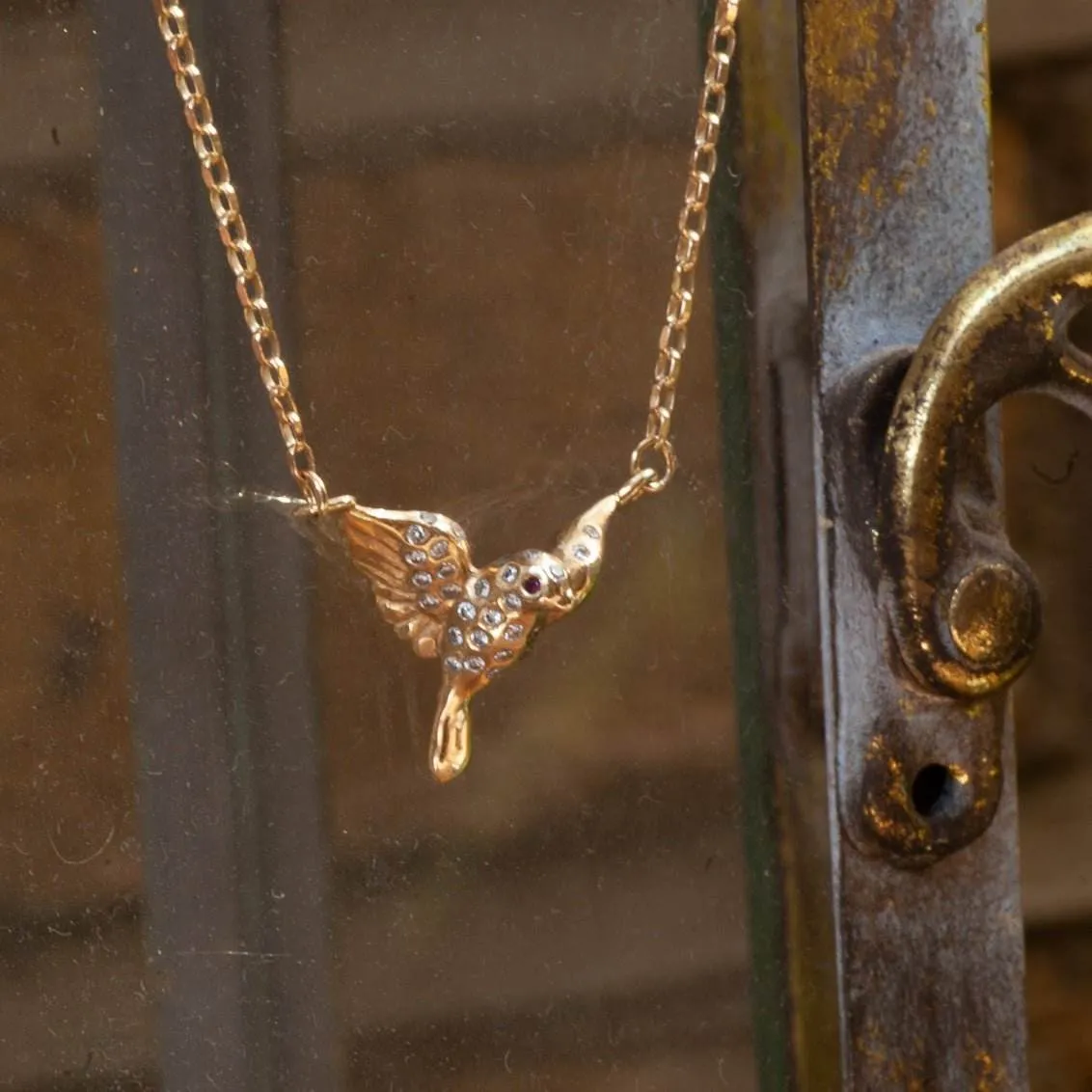Gold Dove Necklace With Diamonds