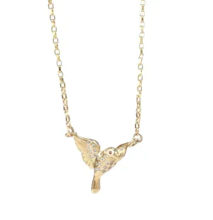 Gold Dove Necklace With Diamonds