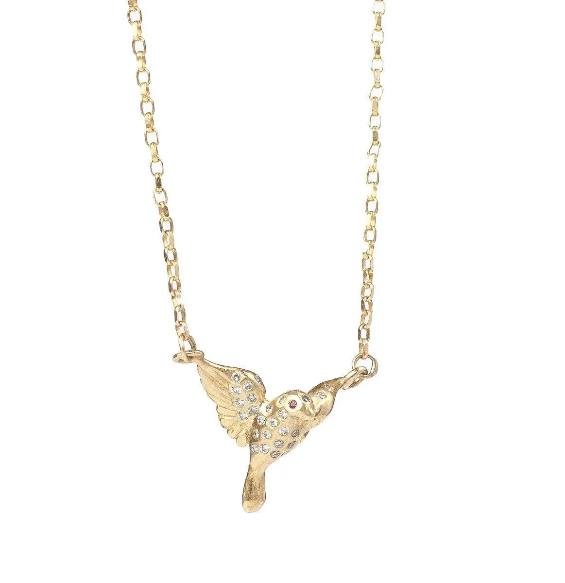 Gold Dove Necklace With Diamonds