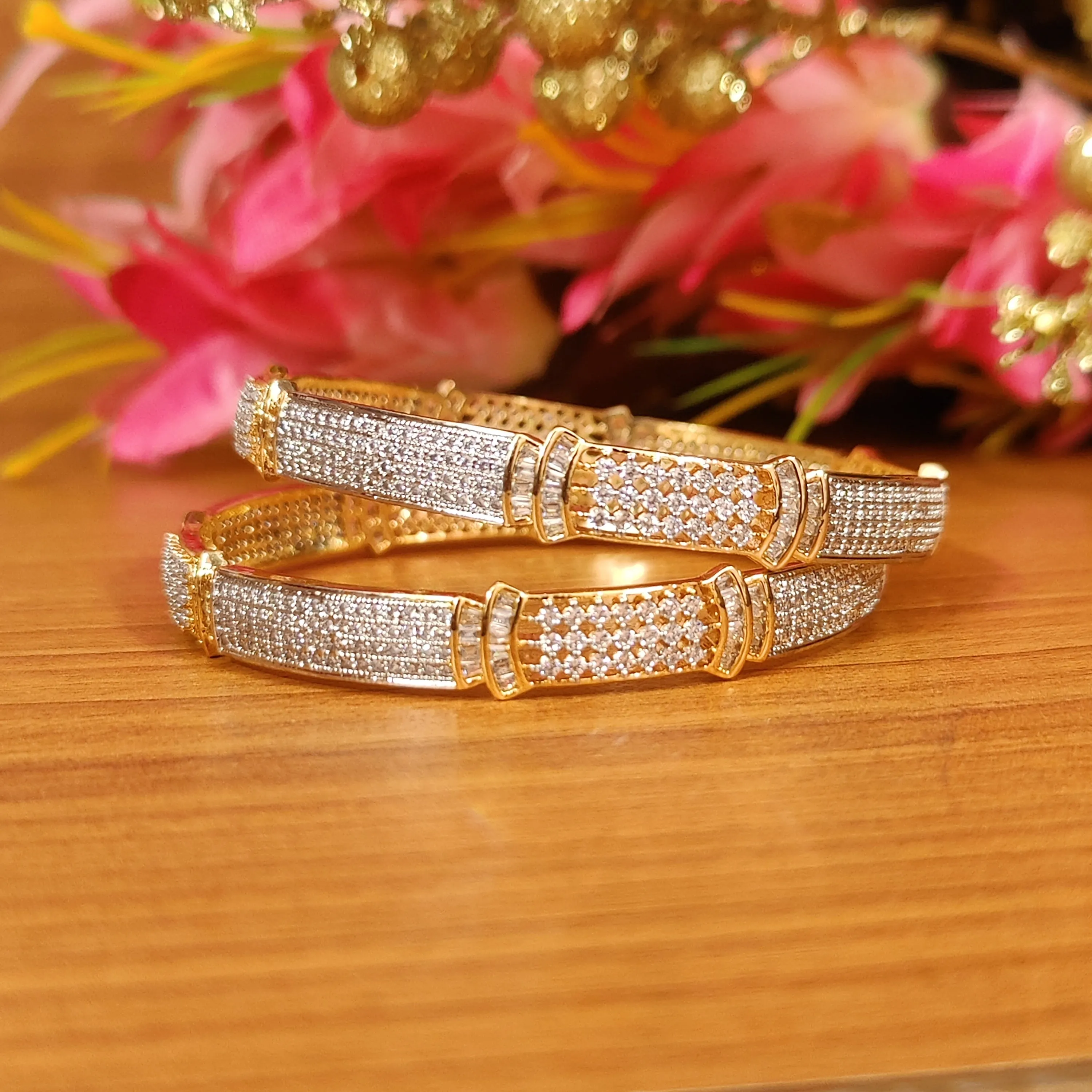 GOLD PLATED FINE CZ BANGLES