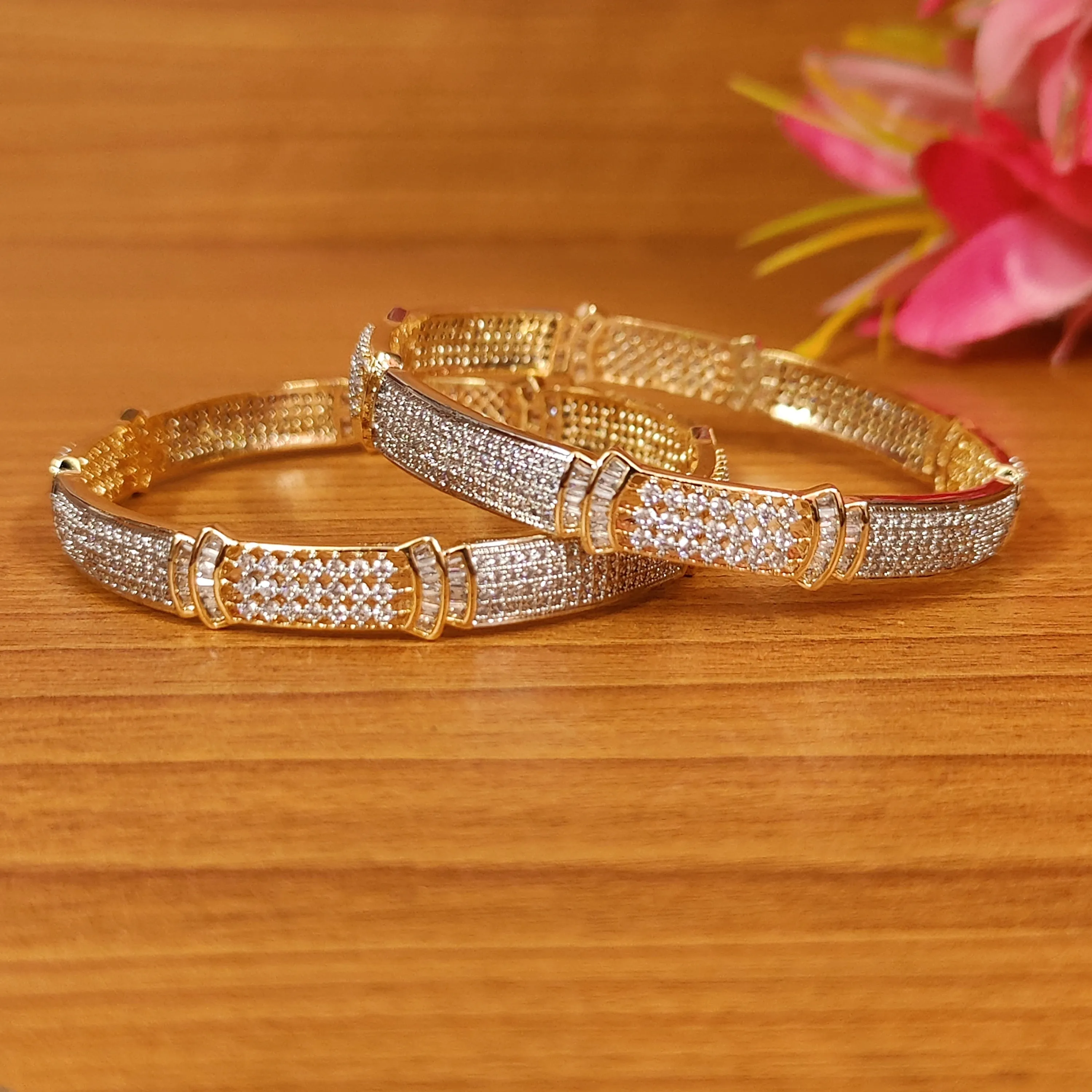 GOLD PLATED FINE CZ BANGLES