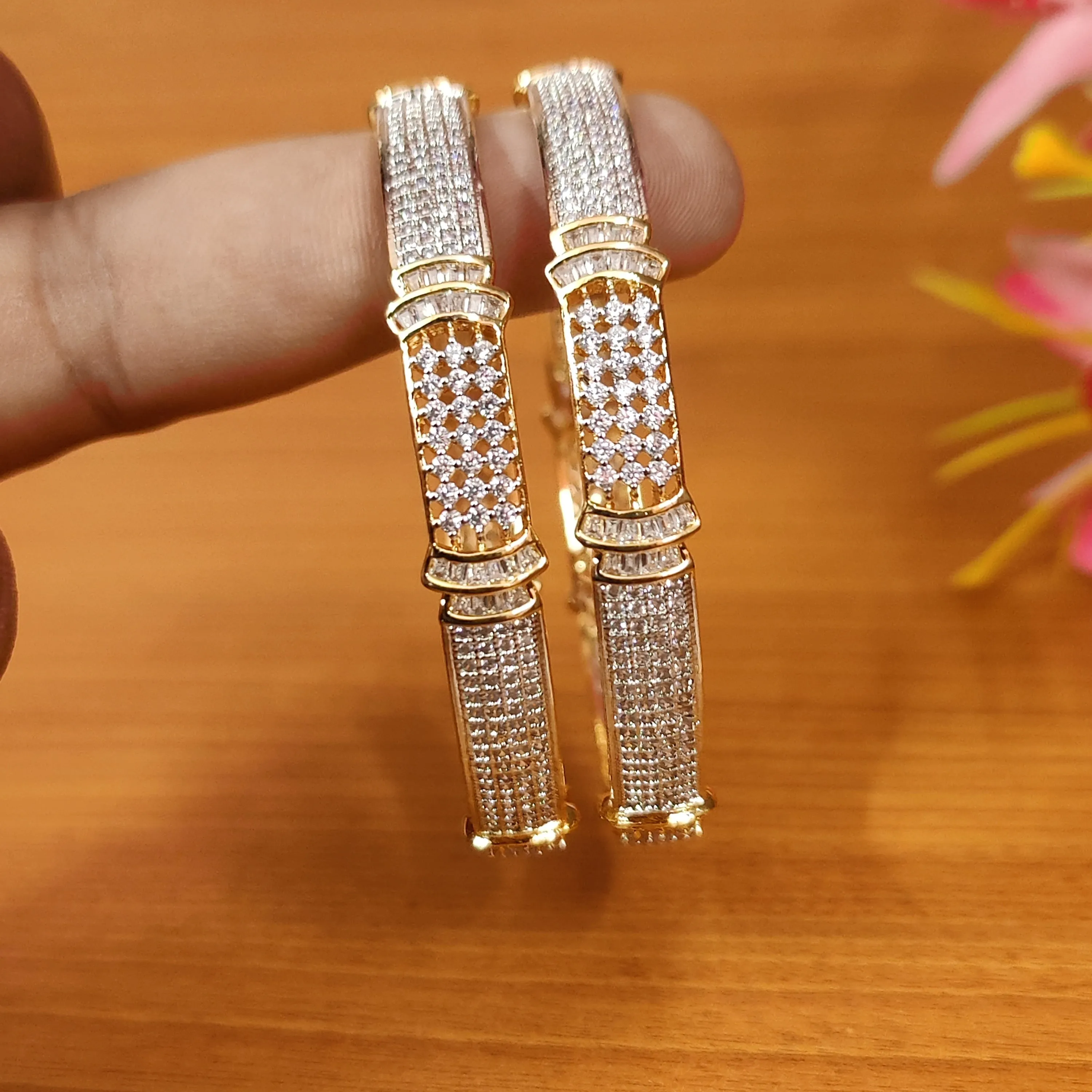 GOLD PLATED FINE CZ BANGLES