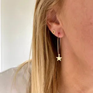 Gold Star Hoop Earrings