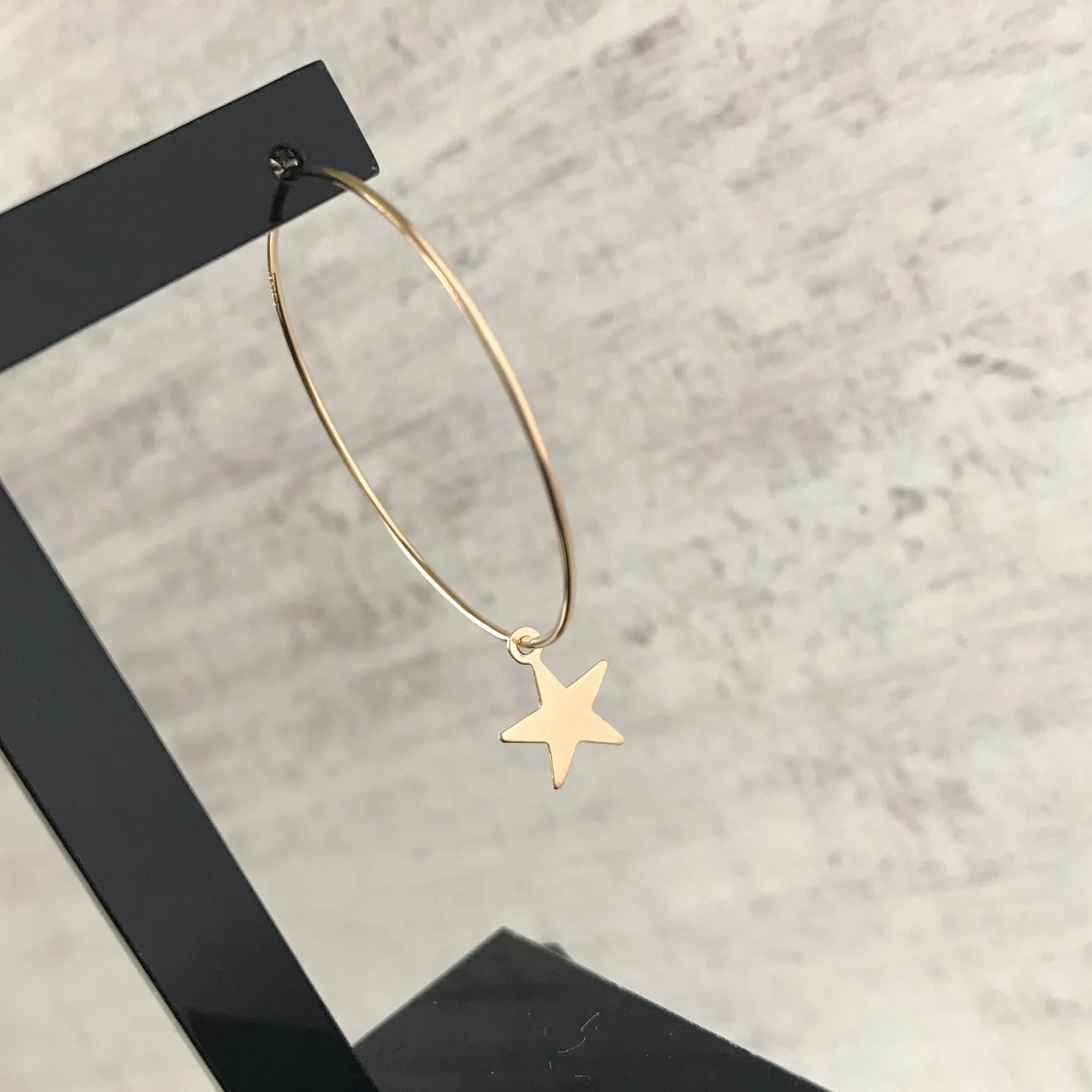 Gold Star Hoop Earrings
