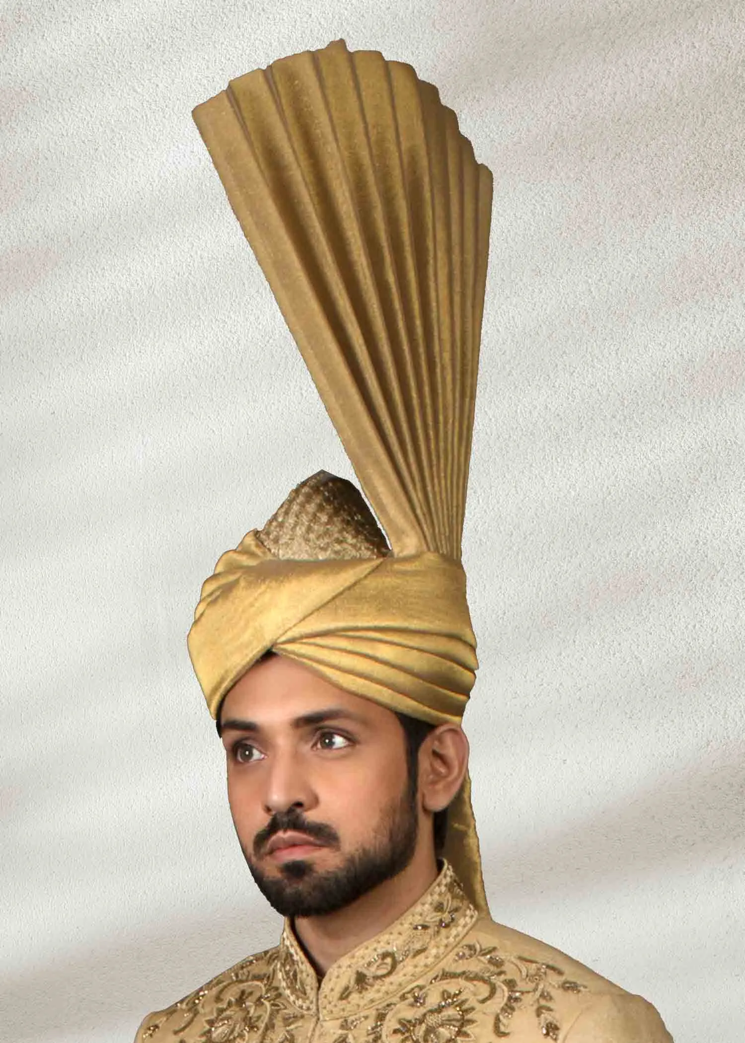 Golden Wedding Sherwani With Embroidery
