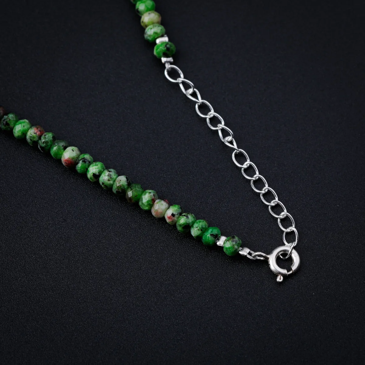 Green Sapphire Silver Necklace