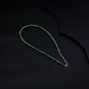 Green Sapphire Silver Necklace