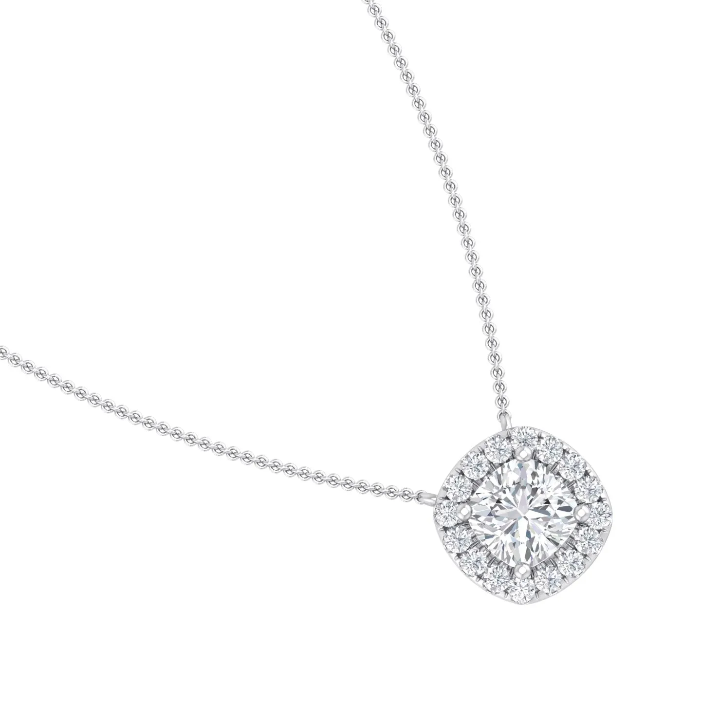 Halo Cushion Lab Grown Diamond Pendant