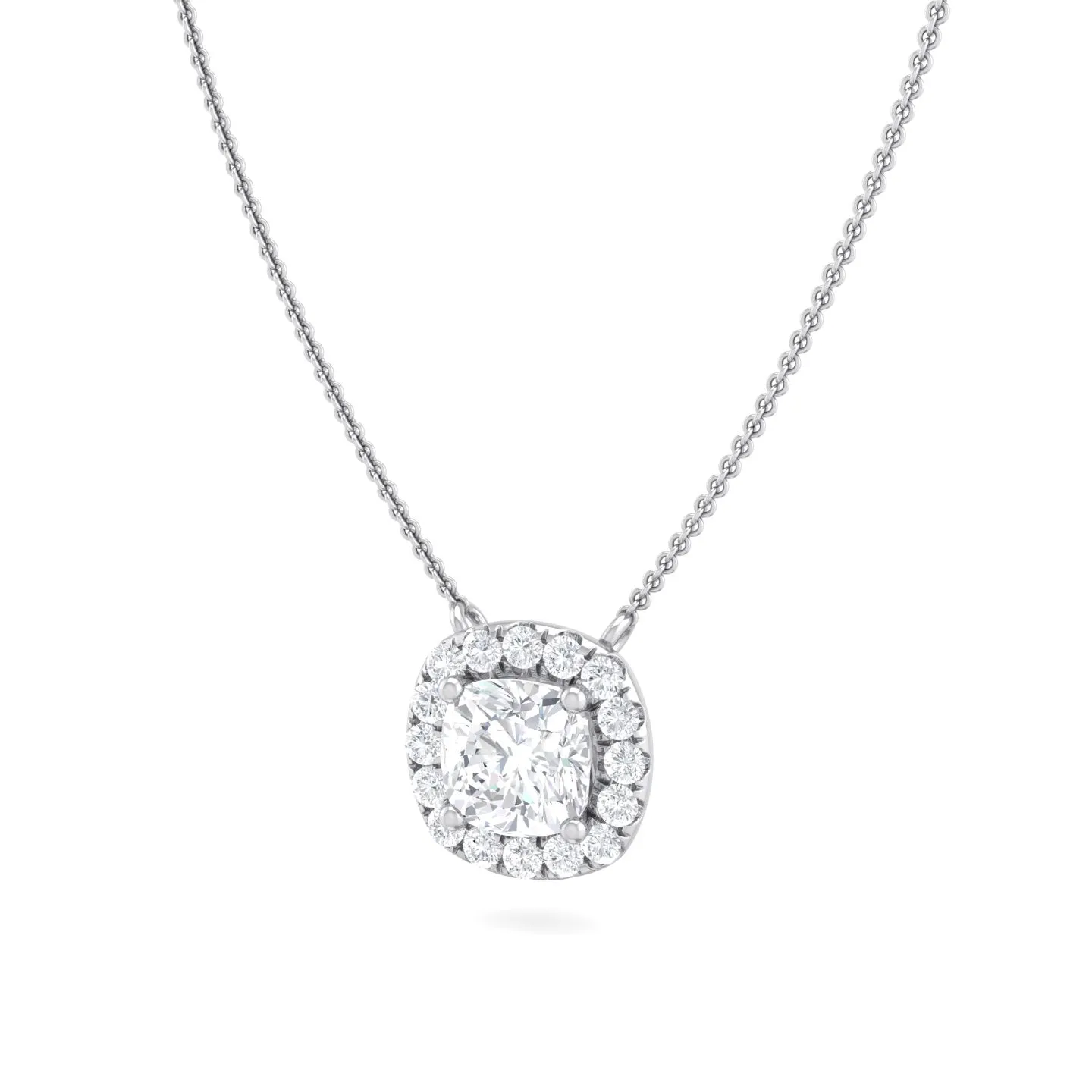 Halo Cushion Lab Grown Diamond Pendant