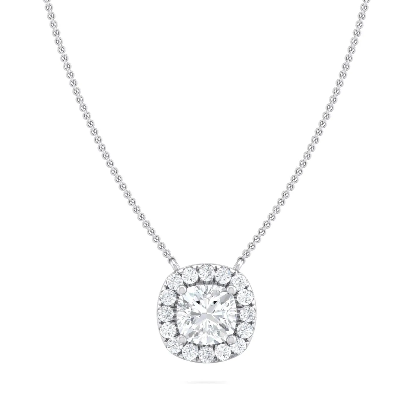 Halo Cushion Lab Grown Diamond Pendant