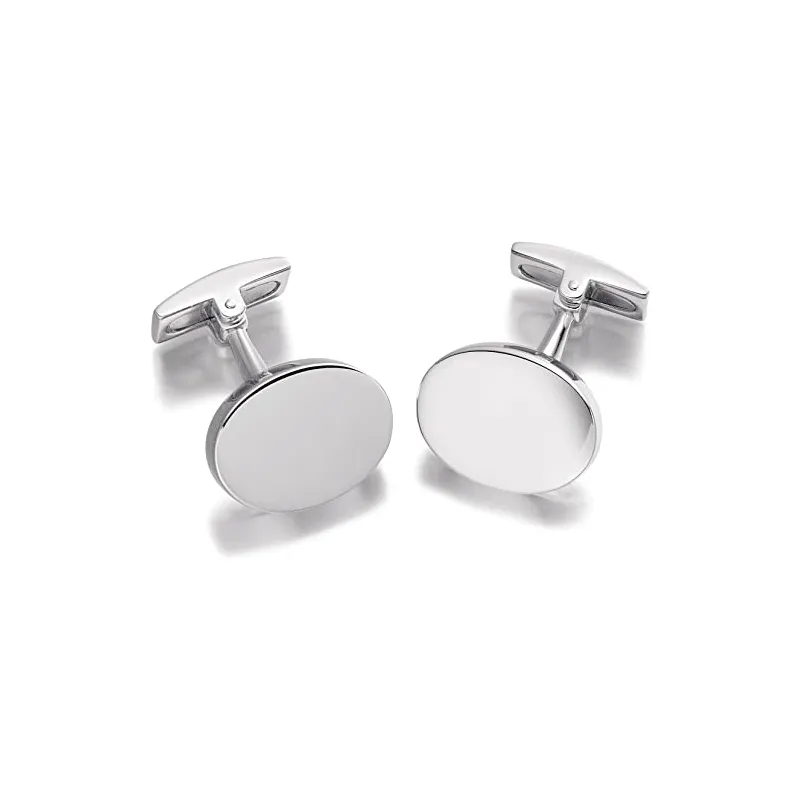 Hoxton London Sterling Silver Oval Engravable Cufflinks