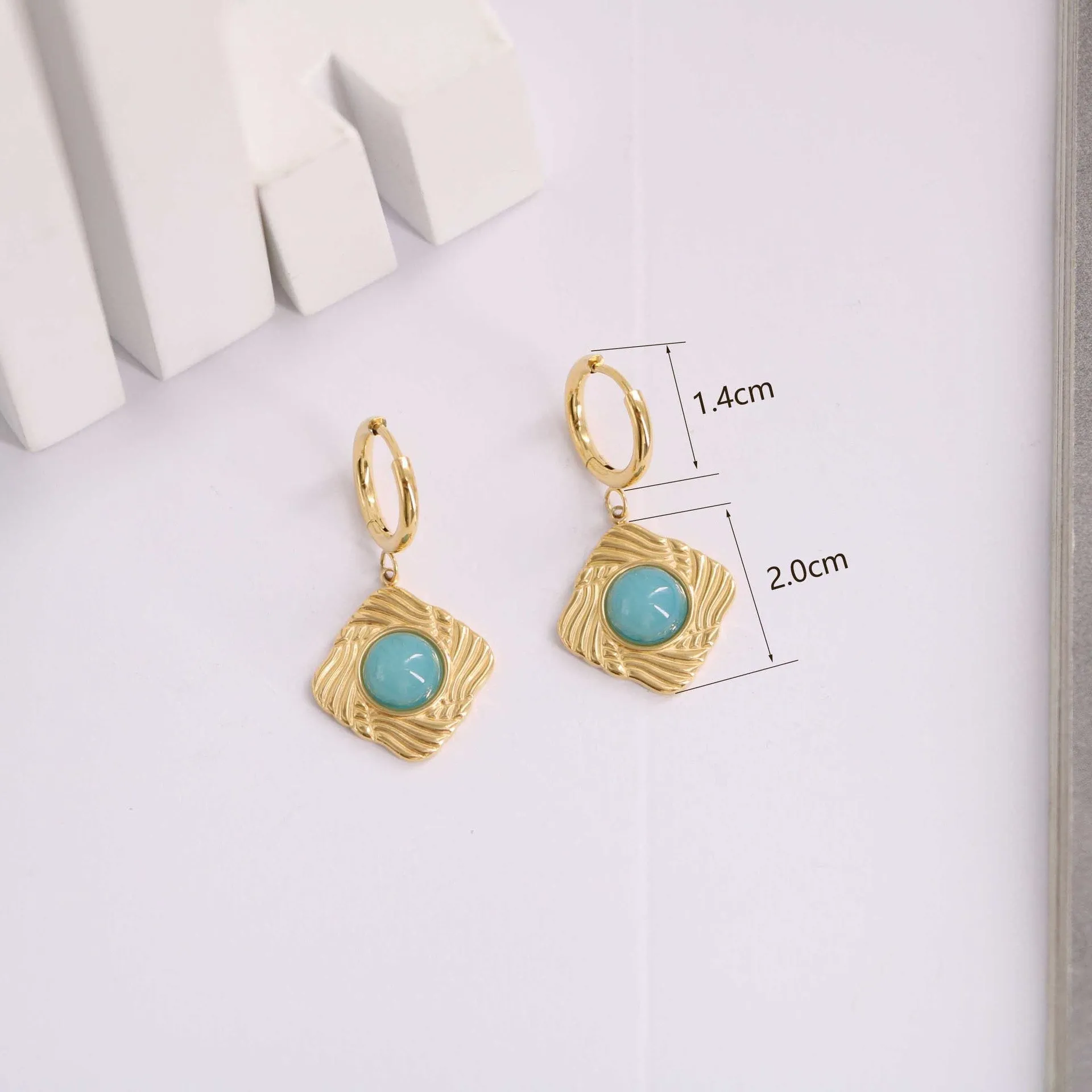 IG Style Simple Style Rhombus Plating Inlay Earrings
