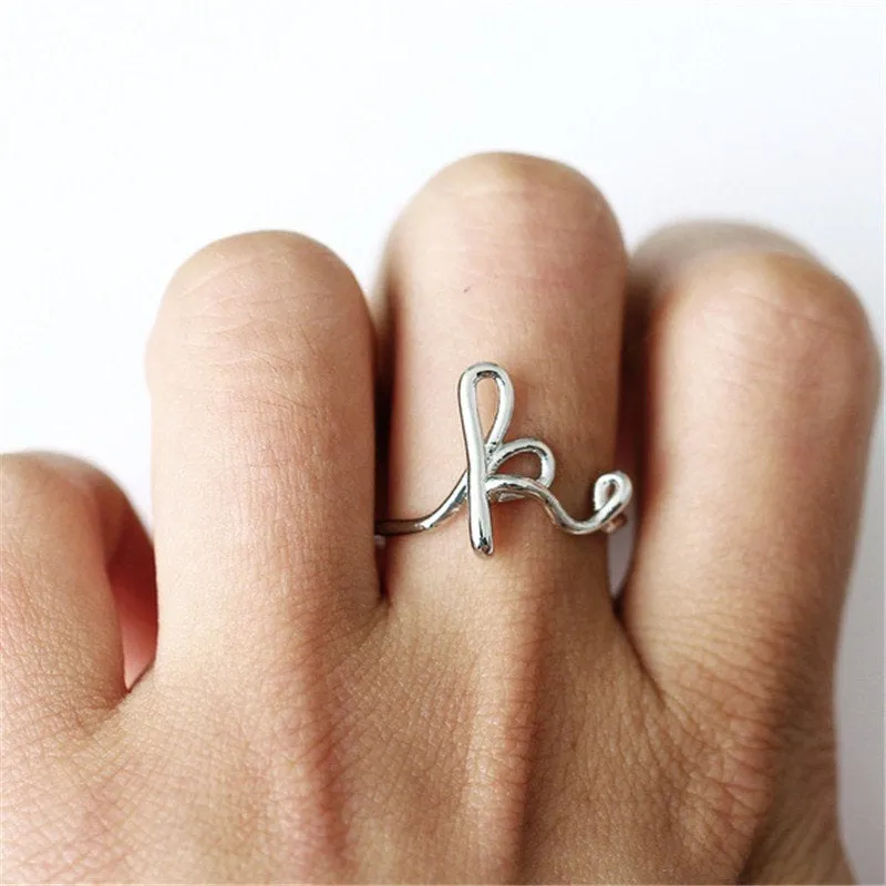 Initial Ring, Letter Ring, Gold Initial Ring, Silver Initial Ring, Custom Initial Ring, Bridesmaids Rings, Wedding Gifts, Personalized Ring
