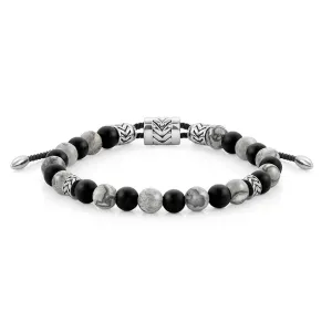 Instinct Bracelet 027916/067 Grey Jade & Opaque Onyx