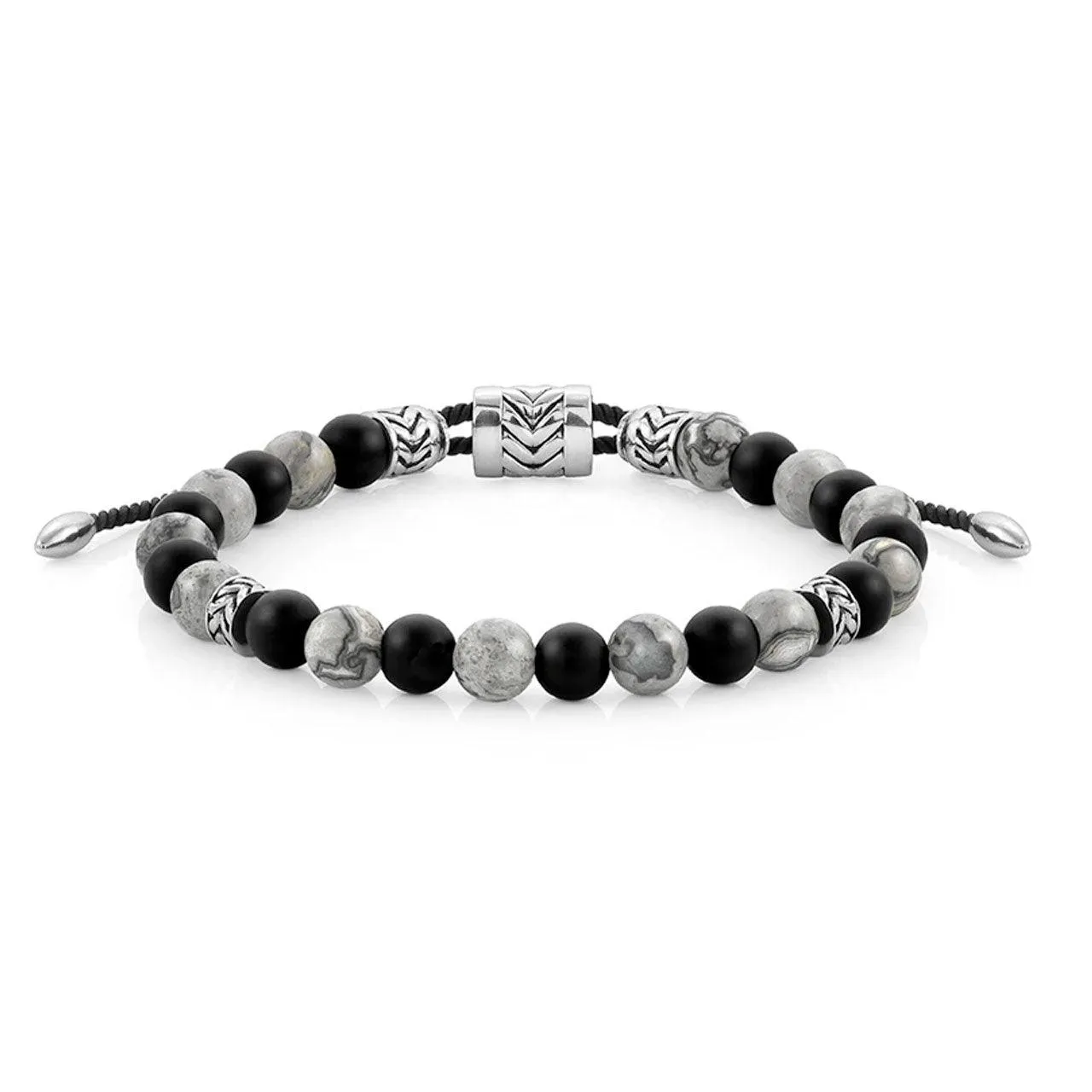 Instinct Bracelet 027916/067 Grey Jade & Opaque Onyx