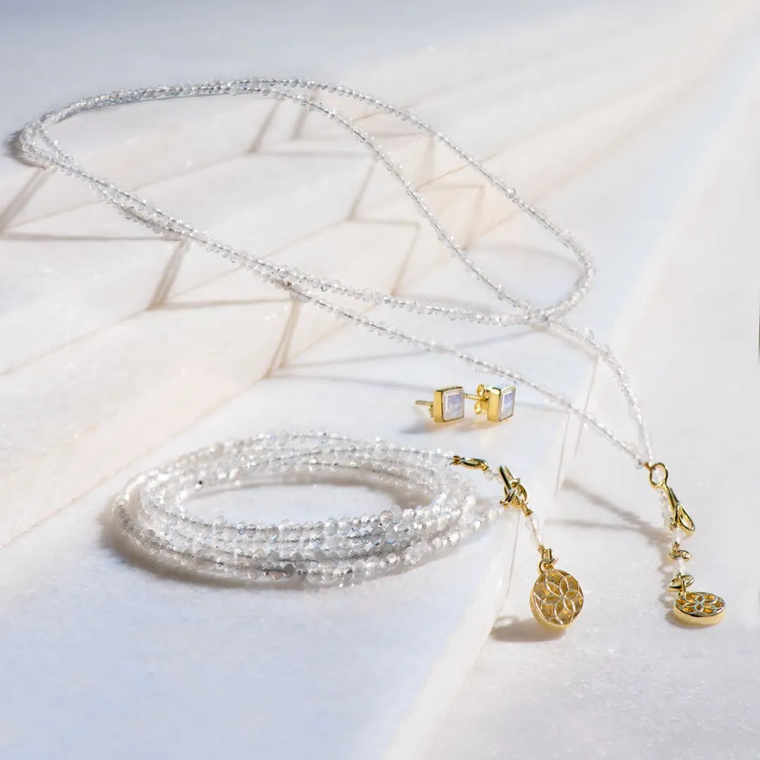 Keepsake - Moonstone and 14K Gold Vermeil English Stirrup Necklace