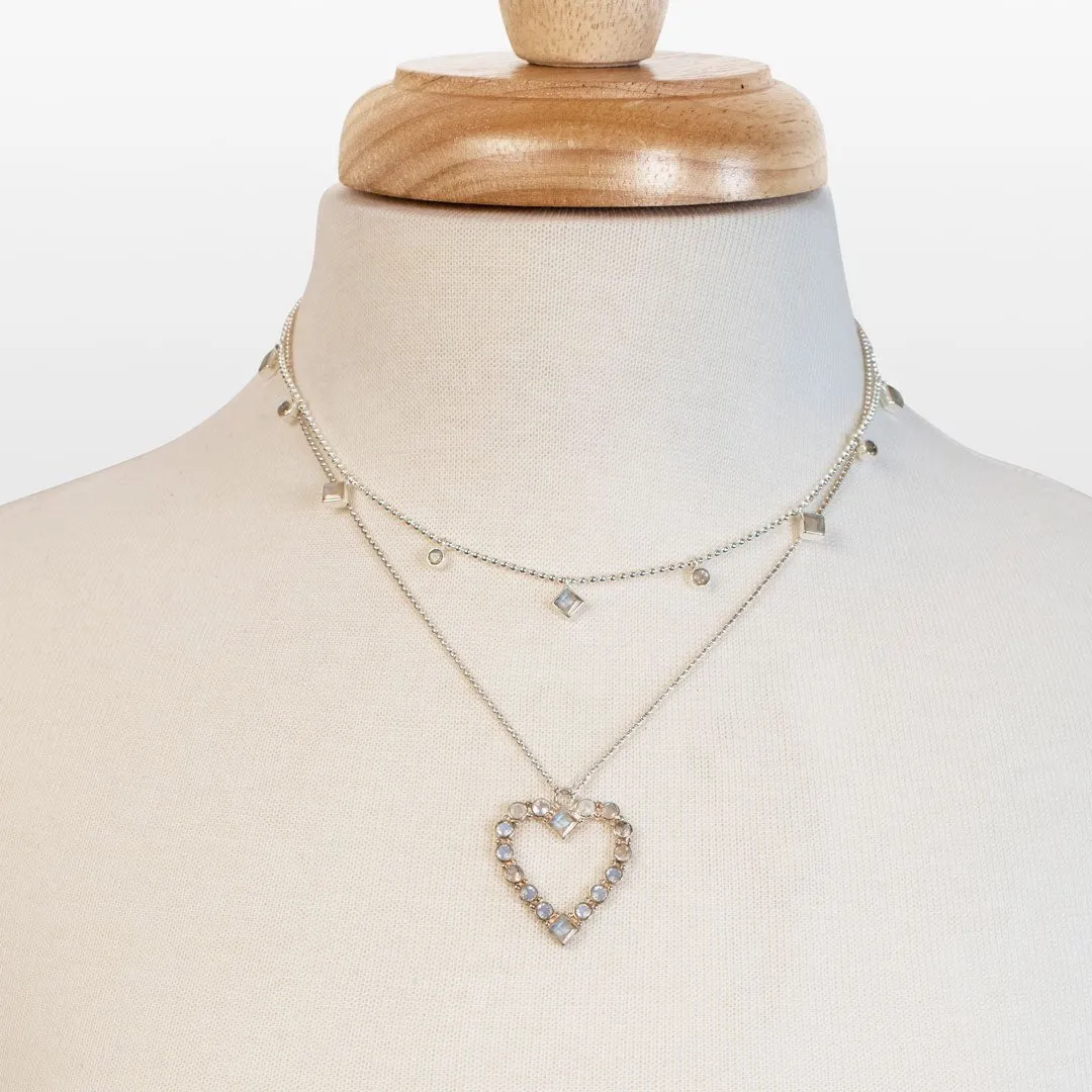 Keepsake - Moonstone and Sterling Silver Good Luck Heart Necklace