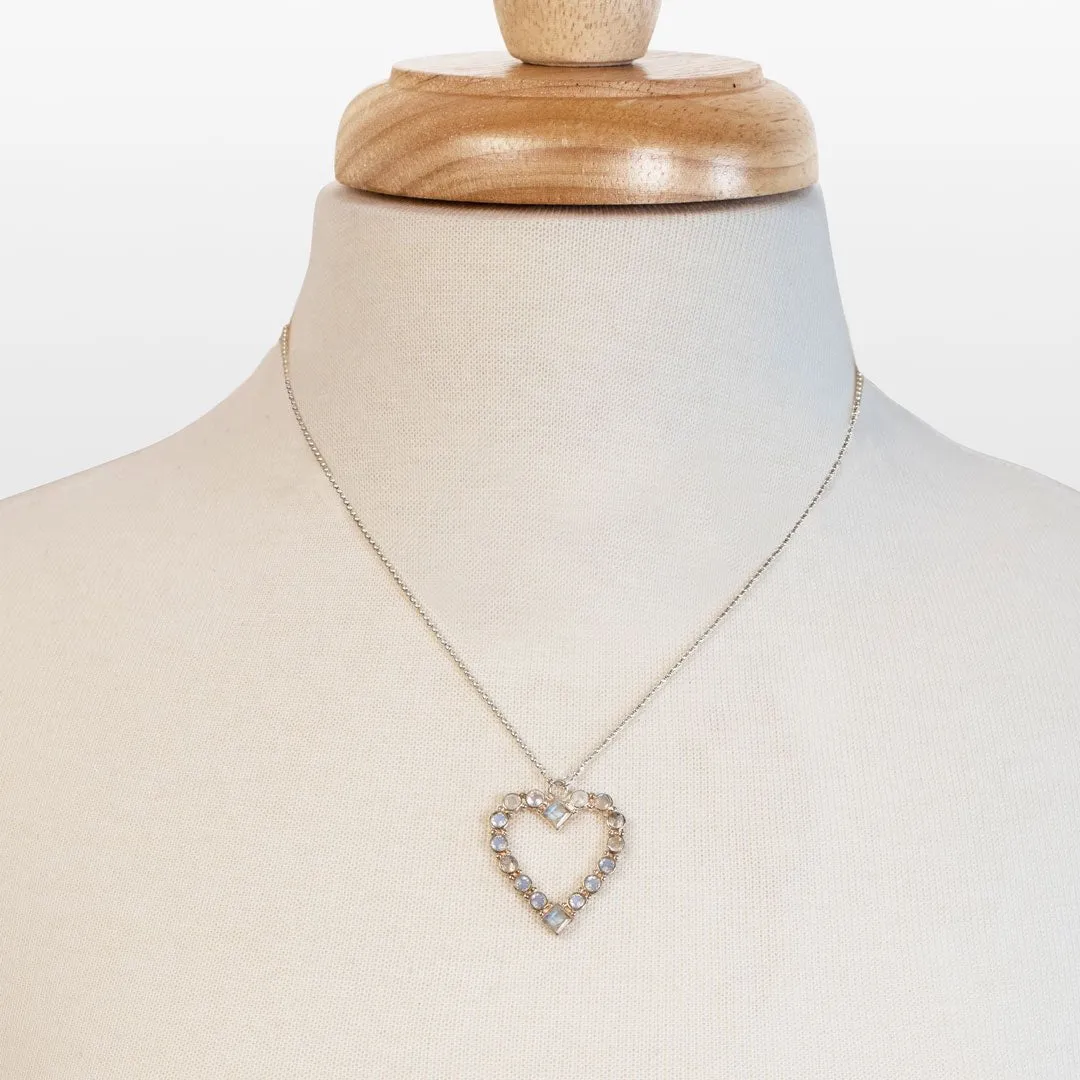 Keepsake - Moonstone and Sterling Silver Good Luck Heart Necklace