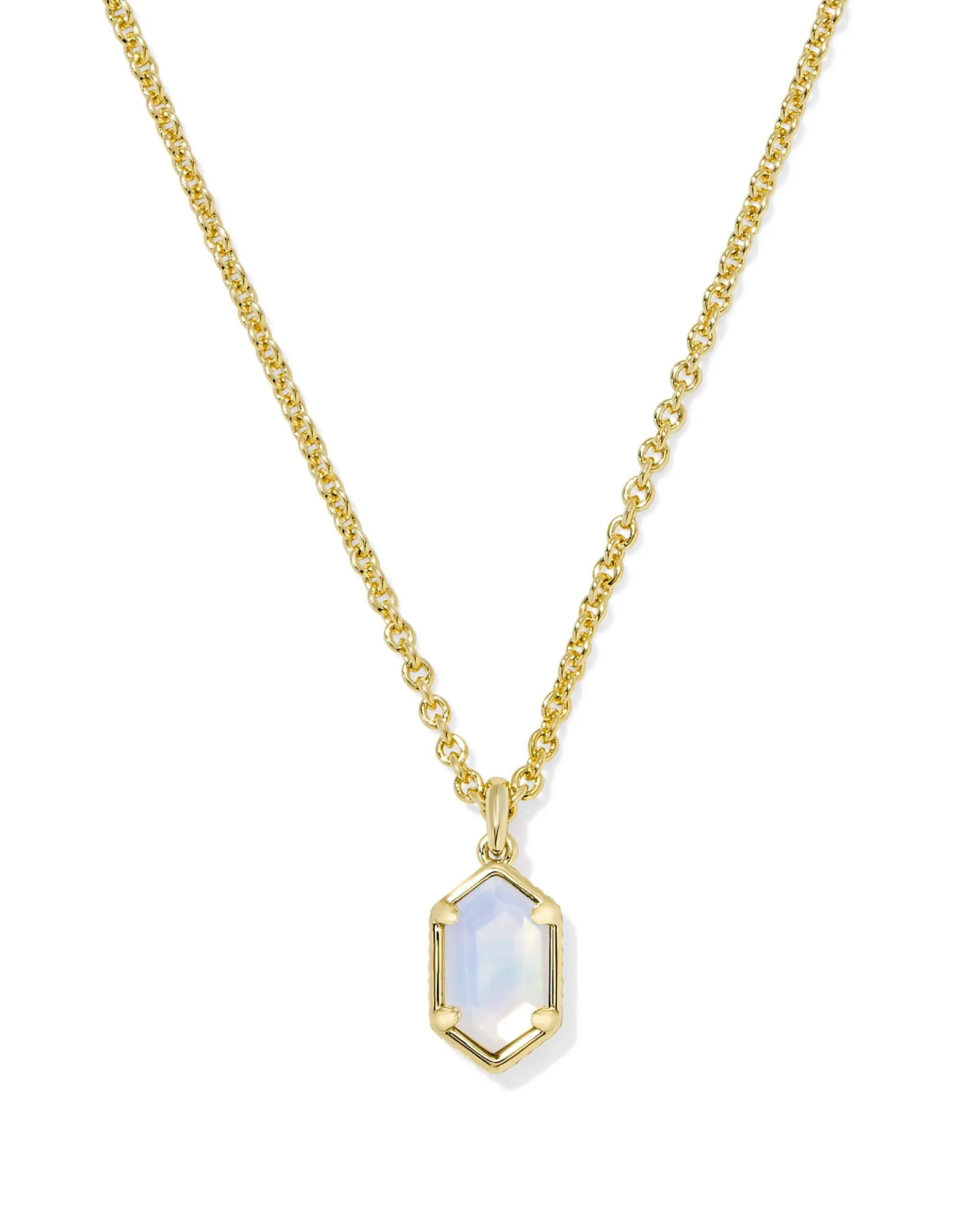 Kendra Scott Hallie Short Pendant Necklace - Gold/Opalite Illusion