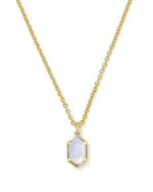 Kendra Scott Hallie Short Pendant Necklace - Gold/Opalite Illusion