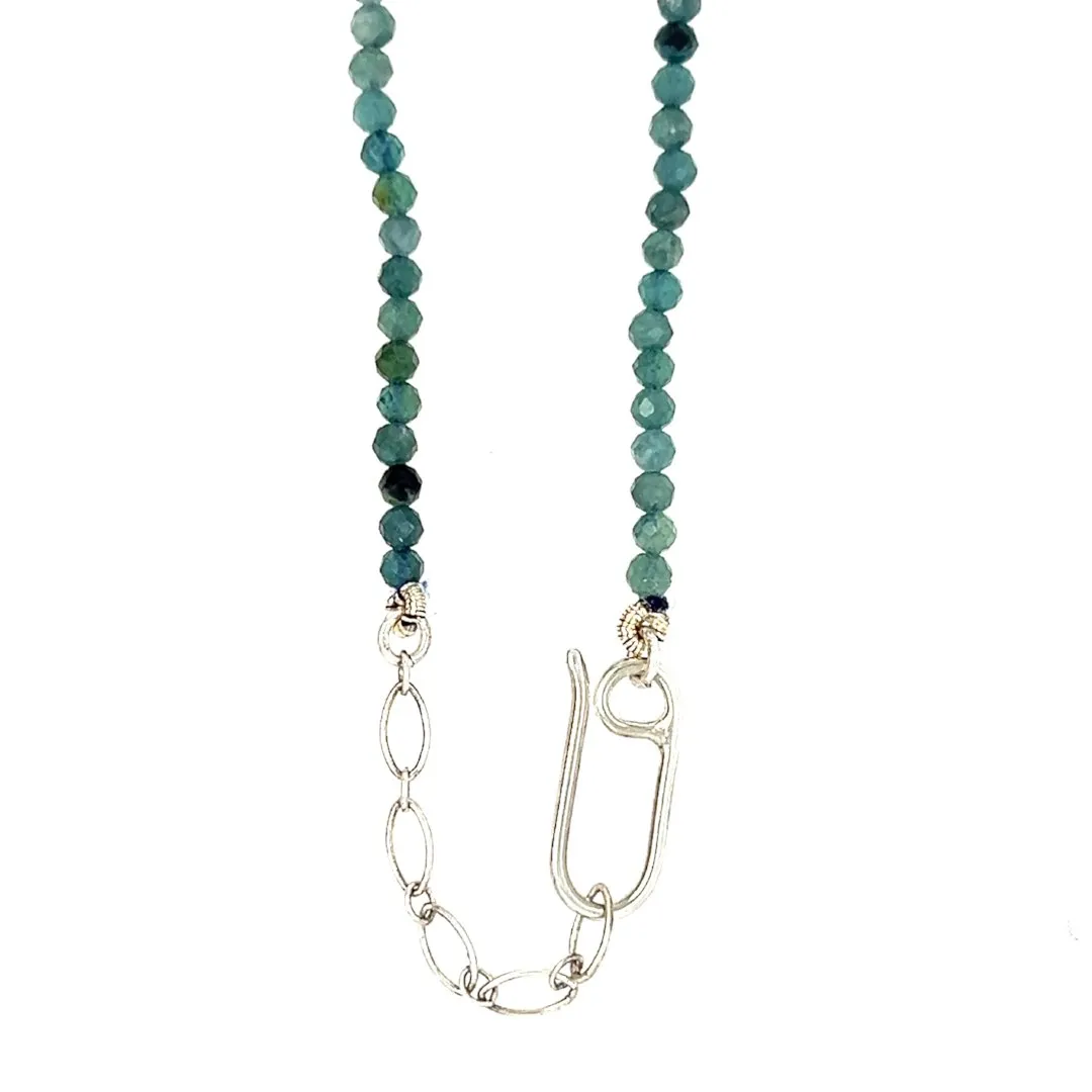 Keshi Pearl with Blue Tourmaline Beaded Necklace