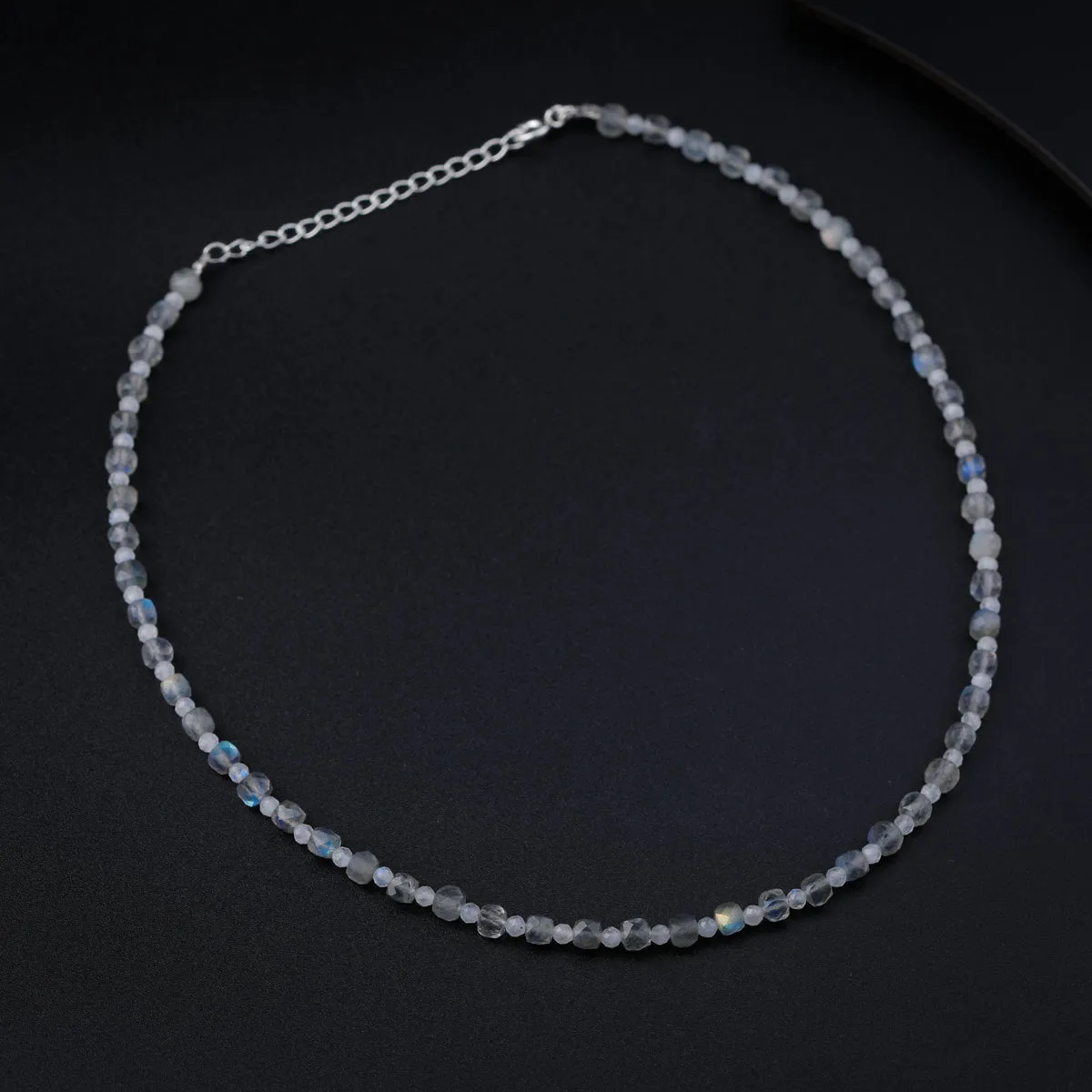 Labradorite and Moonstone Silver Necklace