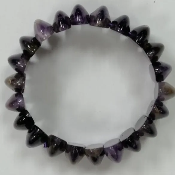 Ladies Natural Amethyst Stone Stretch Bracelet