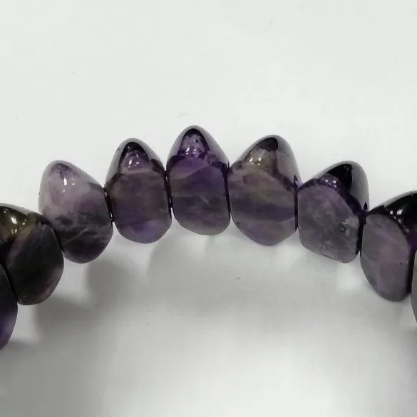 Ladies Natural Amethyst Stone Stretch Bracelet
